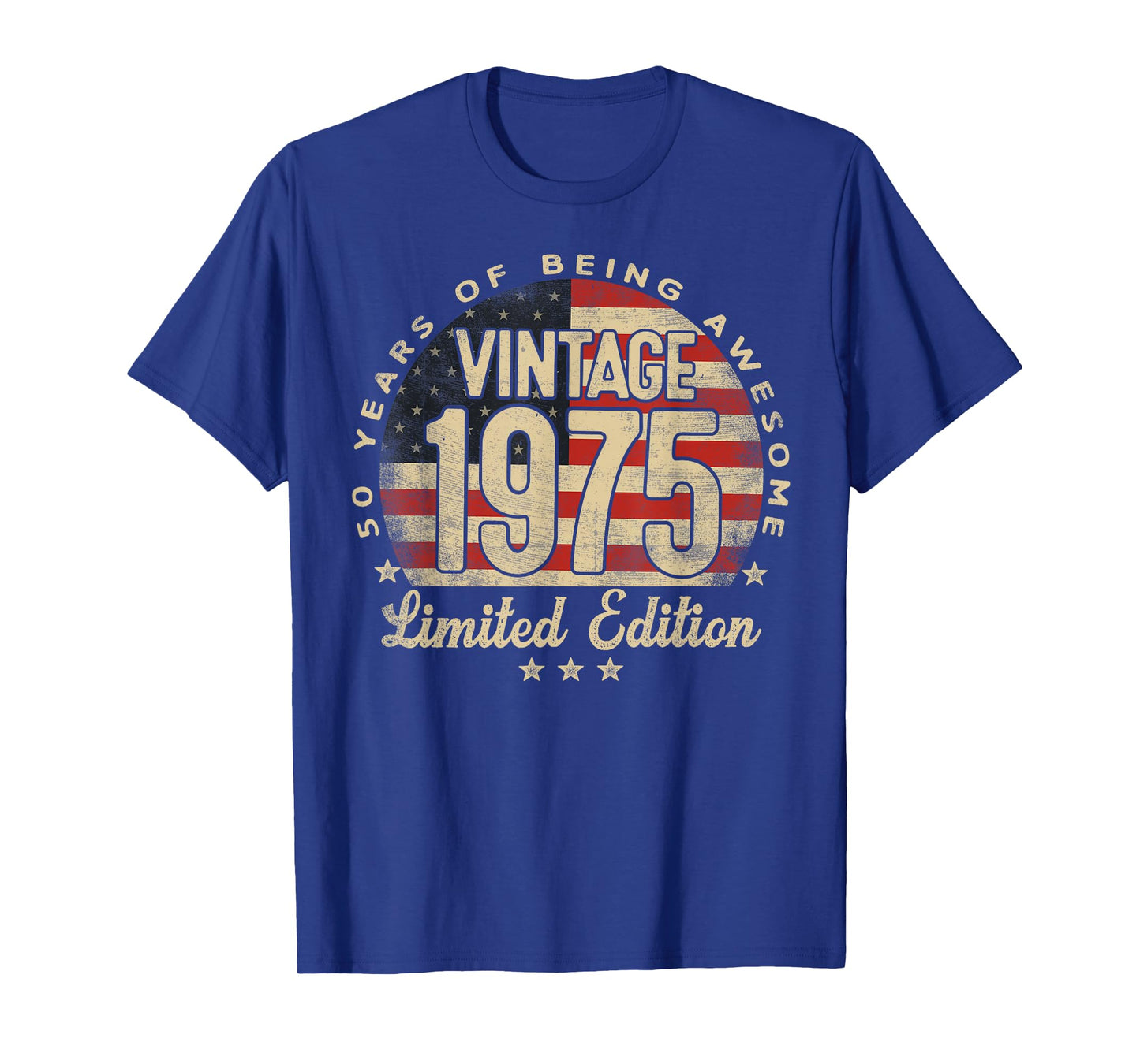 Vintage 1975 Limited Edition 50-Year-Old Gifts USA Flag T-Shirt