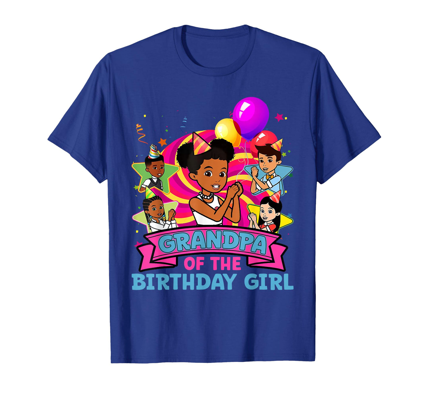 Grandpa the Birthday Girl Party Pink Doll Family Decorations T-Shirt