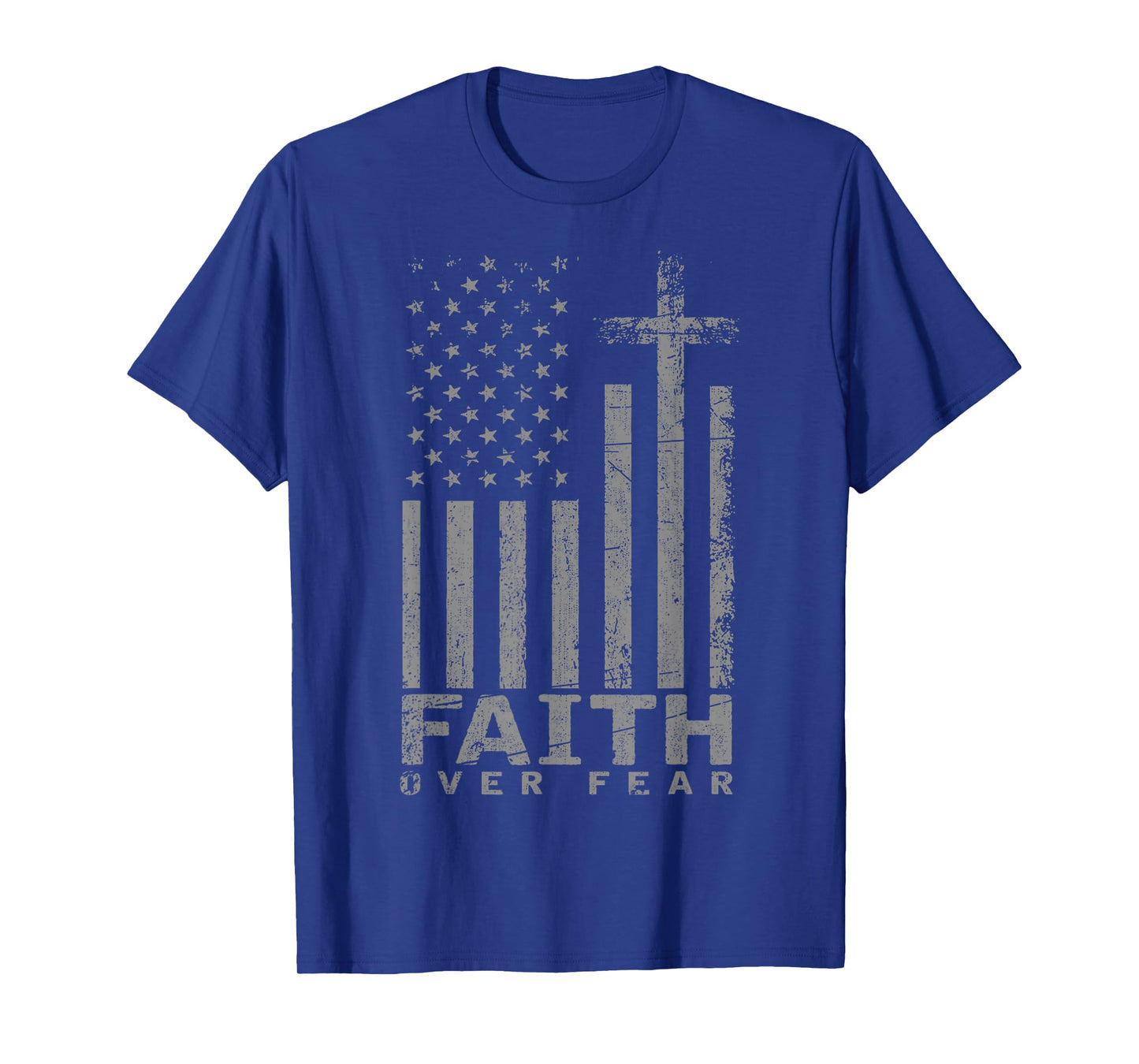 USA Flag Patriotic American Faith Over Fear Prayer T-Shirt