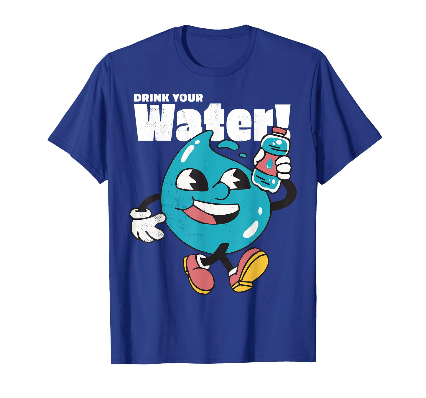 Drink your water, avoid dehydration. Waterdrop. Unisex-Kids T-Shirt. Black. Small. Short Sleeve. School Theme. Cotton, Polyester. Machine Wash.