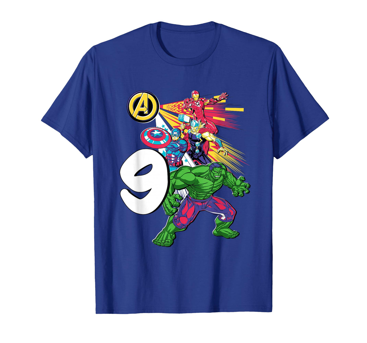 Marvel Super Heroes Avengers 9 Year Old Ninth Birthday T-Shirt