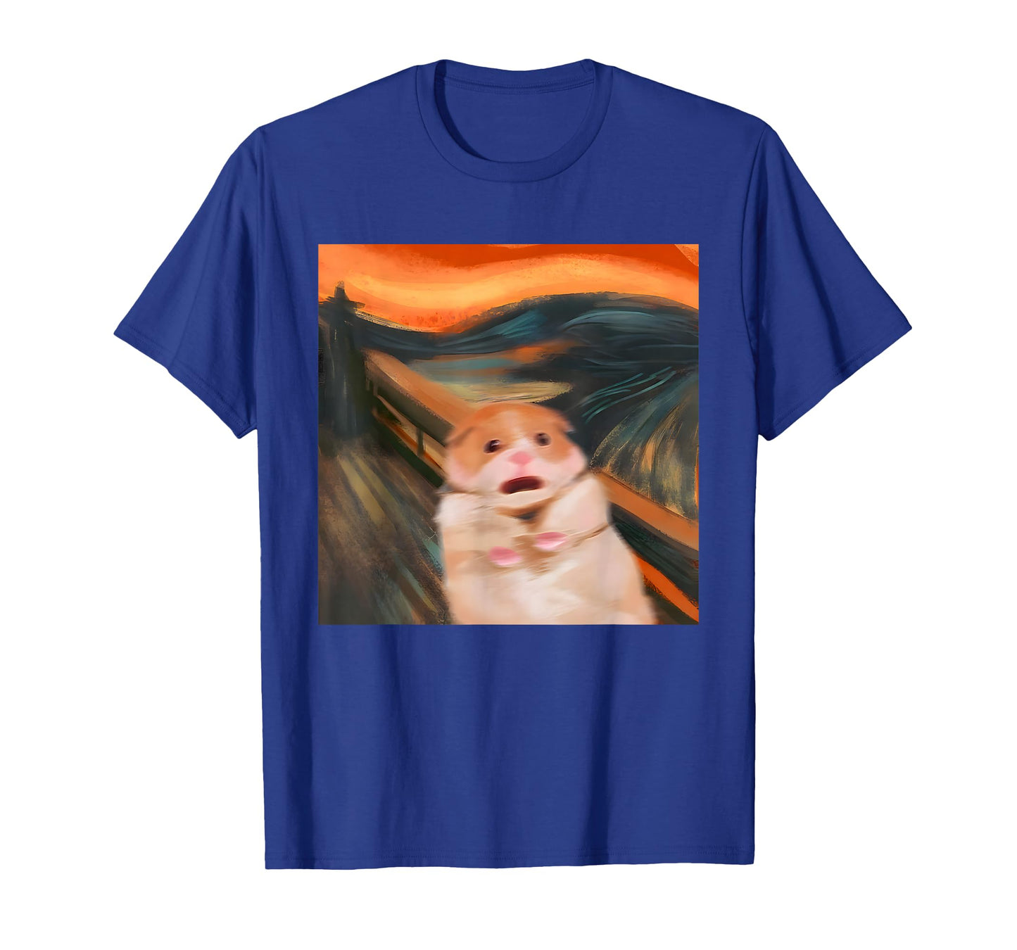 Funny Scared Hamster Meme Scream Graphic Tees for Women Men T-Shirt