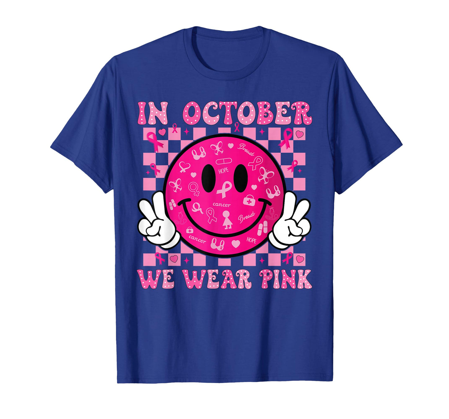 In October We Wear Pink Breast Cancer Awareness Halloween T-Shirt