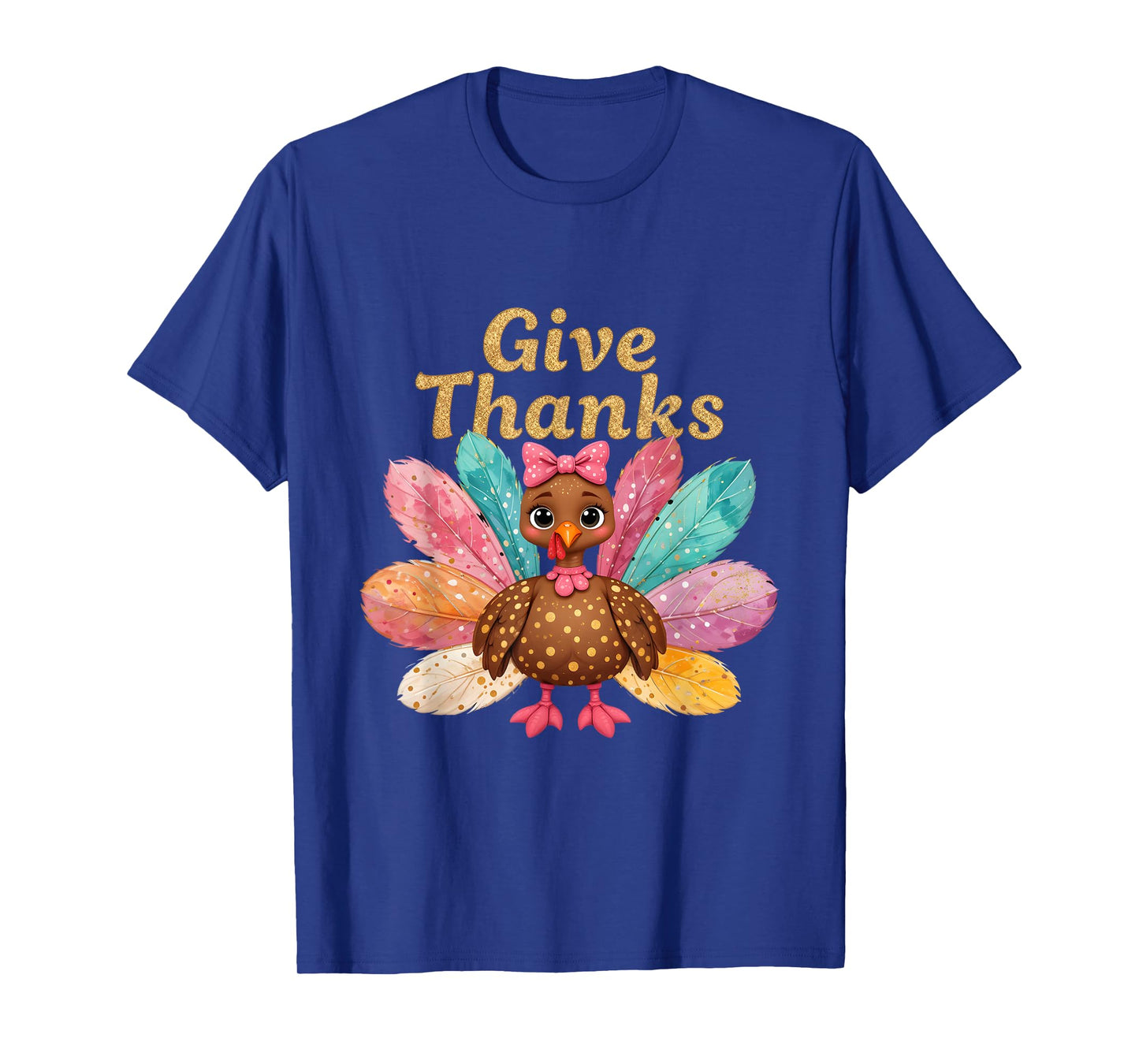 Denim Thankful Turkey Give Thanks Grandma Mama Mom T-Shirt