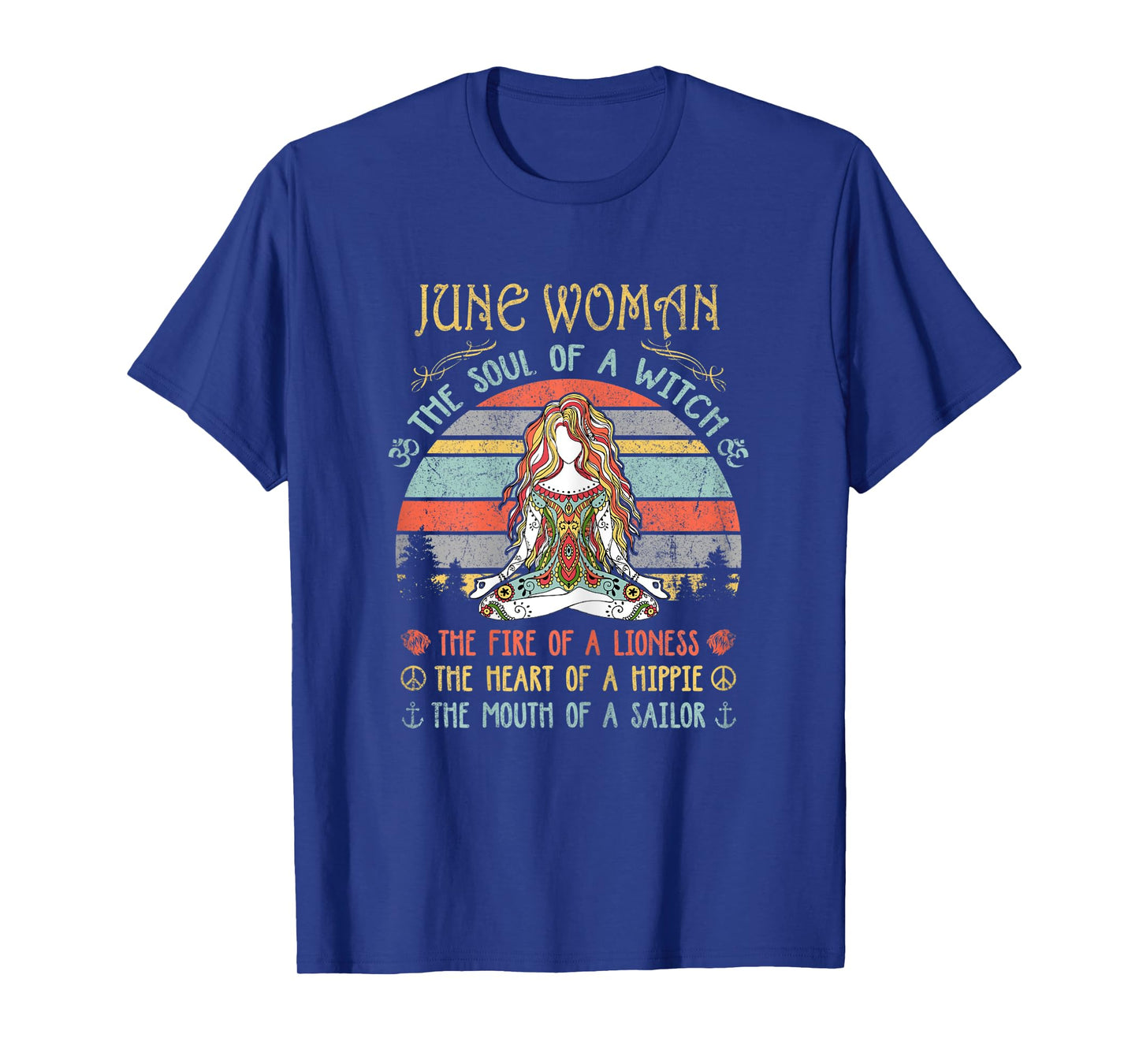 Womens June Woman The Soul Of A Witch Vintage Birthday T-Shirt