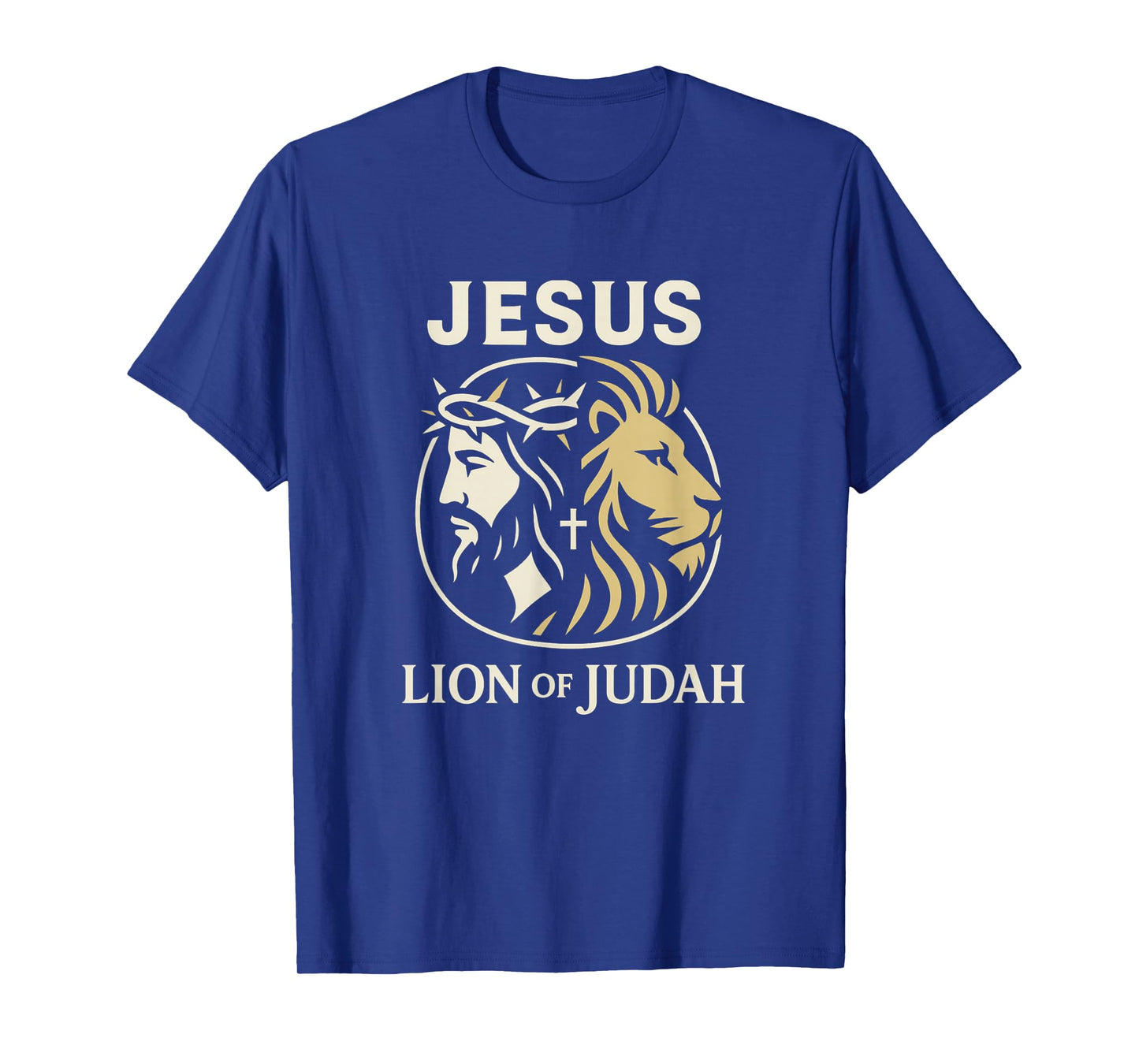 Jesus Lion of Judah Cross Emblem Christian Faith - Religious T-Shirt