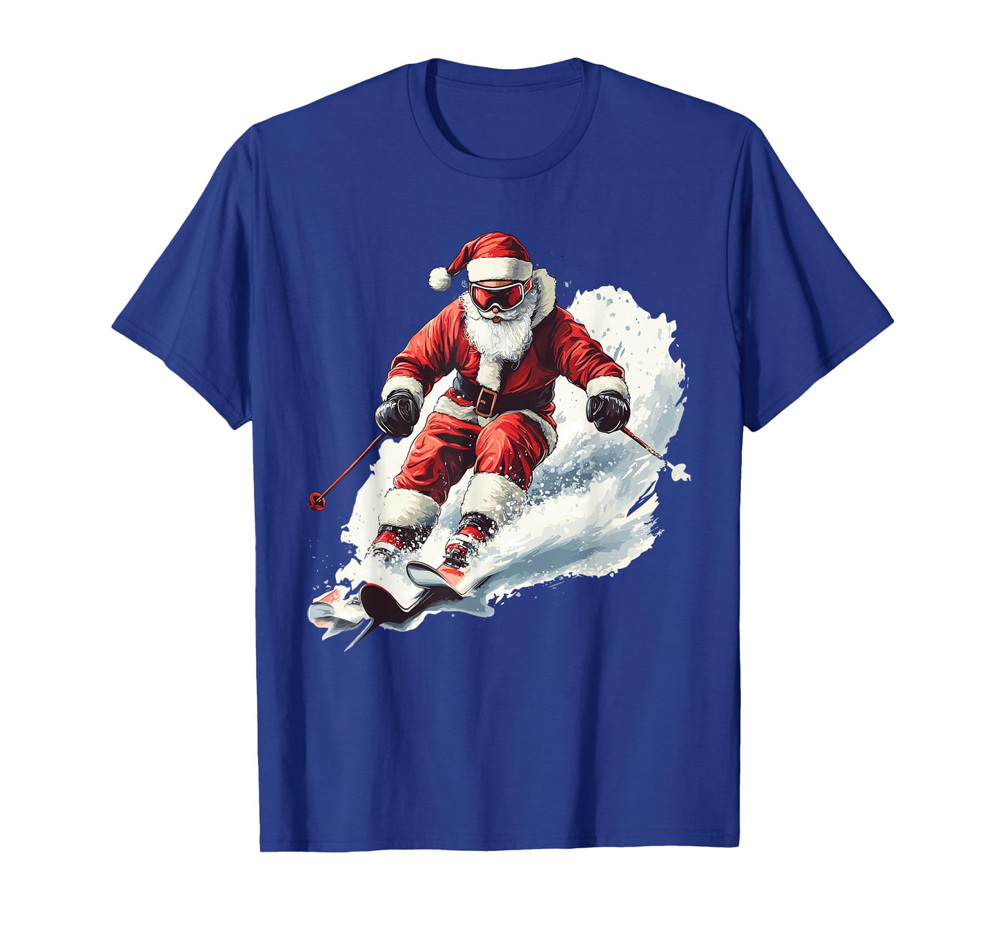 Santa Skiing Funny Christmas Skier Ski Racer Xmas Pajama T-Shirt