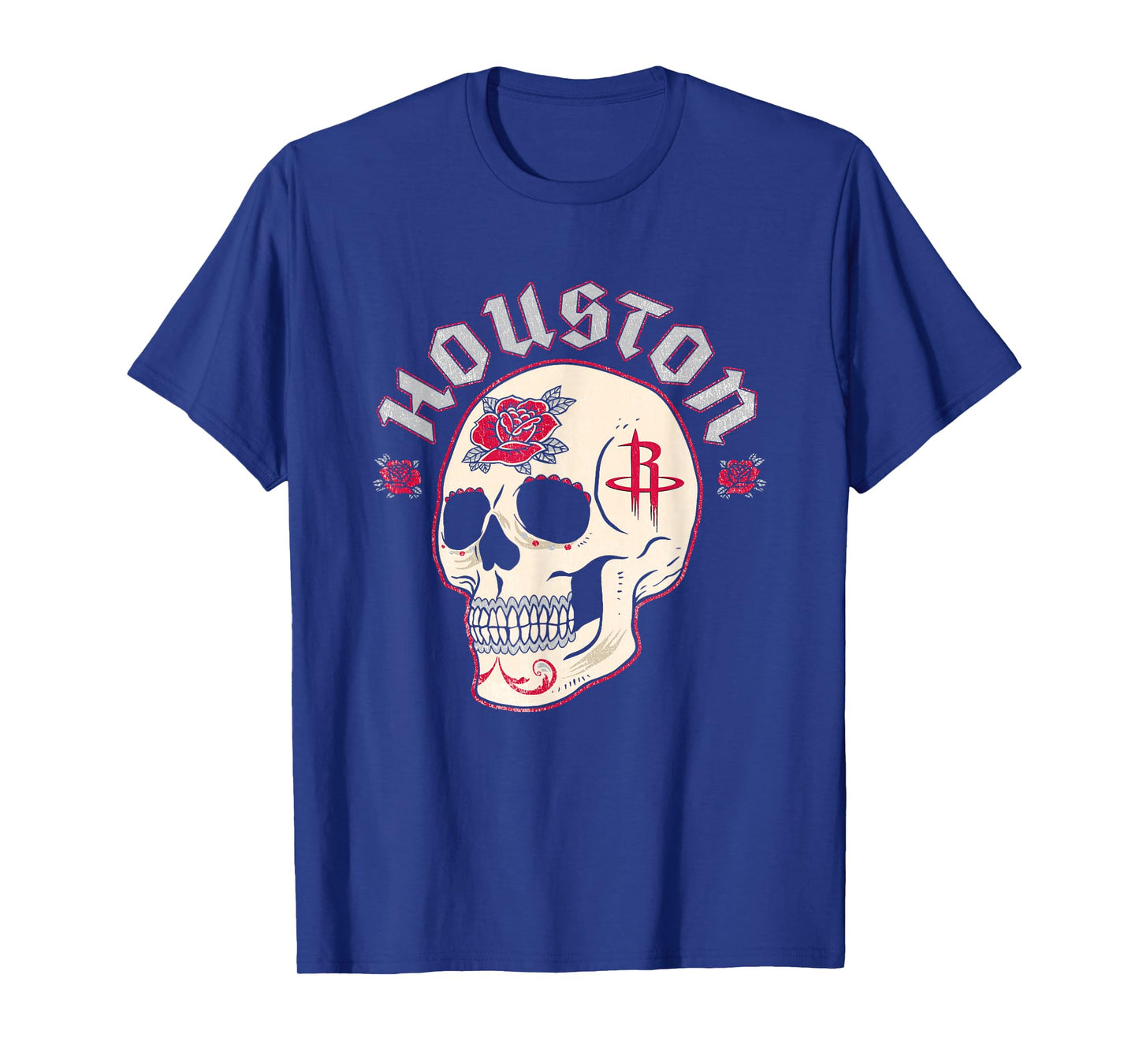 NBA Houston Rockets Halloween Floral Skull T-Shirt