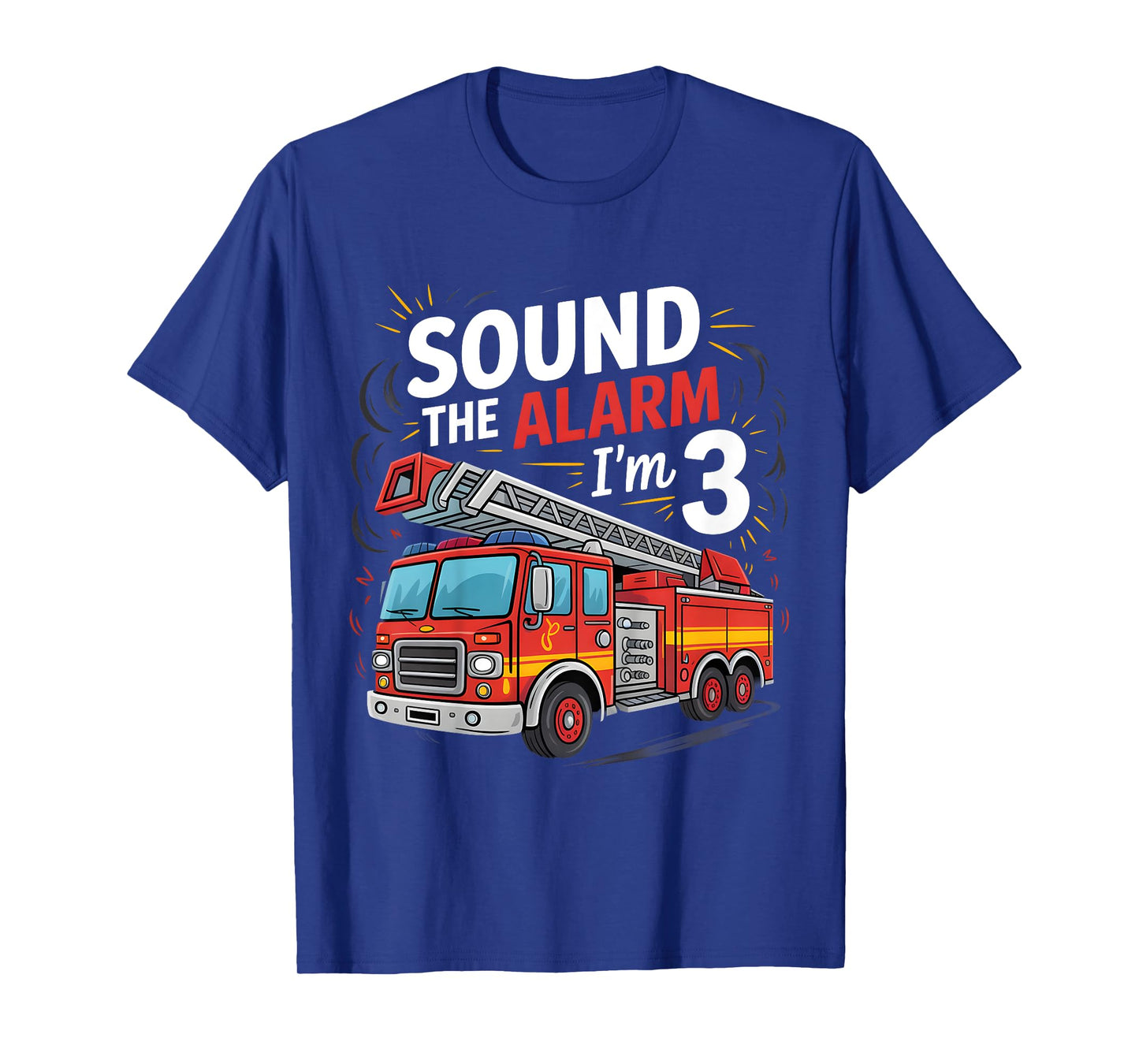 Kids Fire Truck I'm 3 Sound The Alarm Firefighter 3rd Birthday T-Shirt