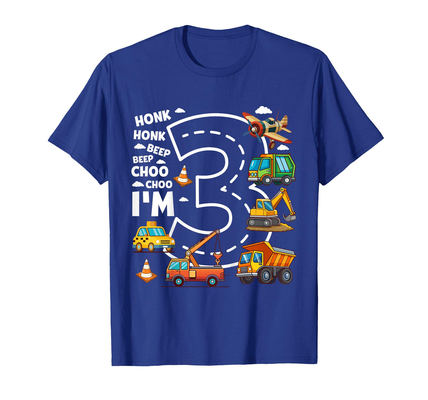 Kids 3 Year Old Transportation Birthday Boy 3rd Toddler Truck Car T-Shirt