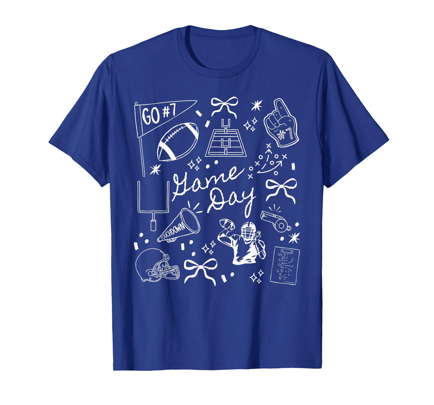 Touchdown Cheer American Football Game Day Coquette Bow T-Shirt