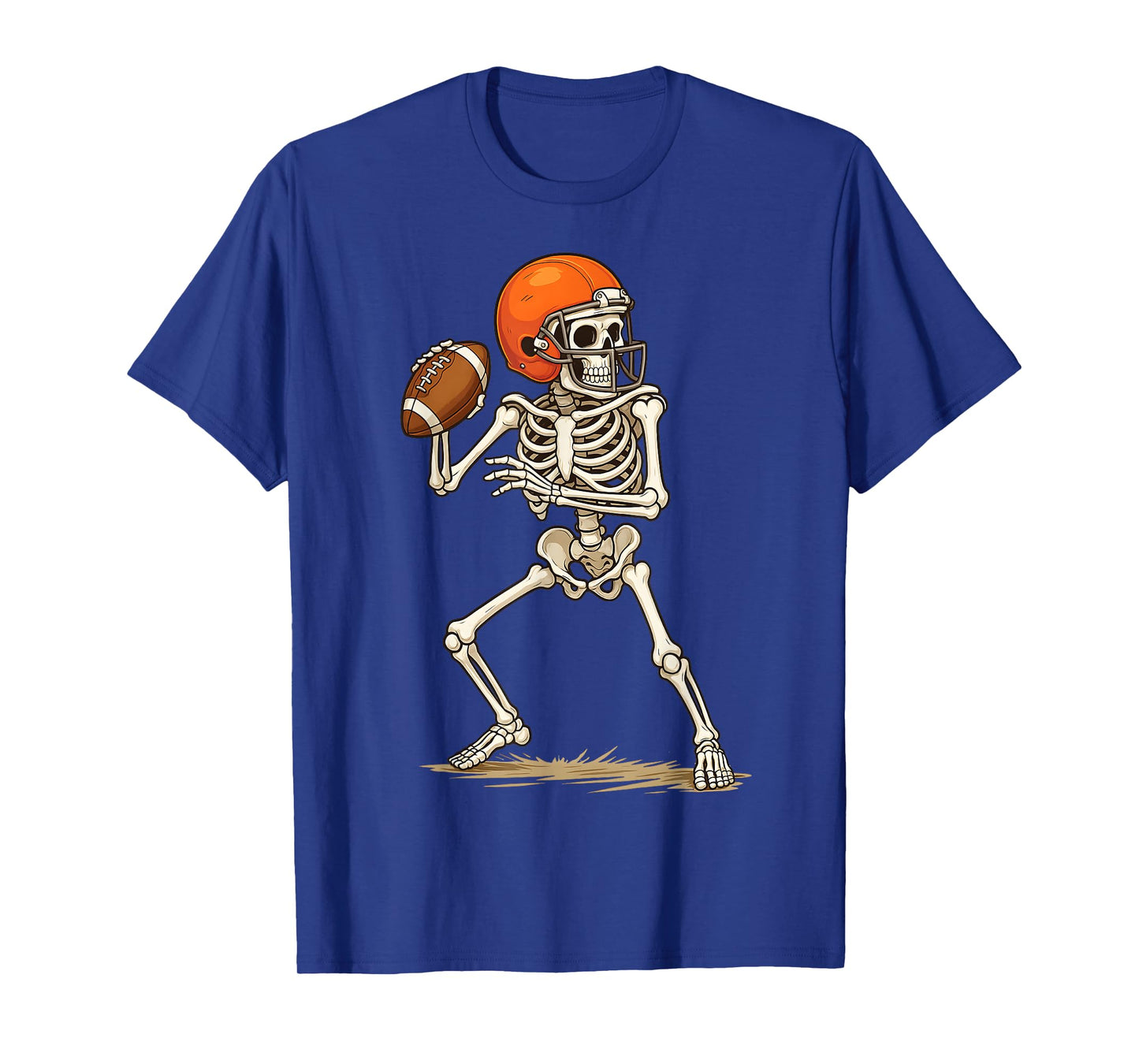 Boo Funny Skeleton Football Halloween Costume Men Kids Boys T-Shirt