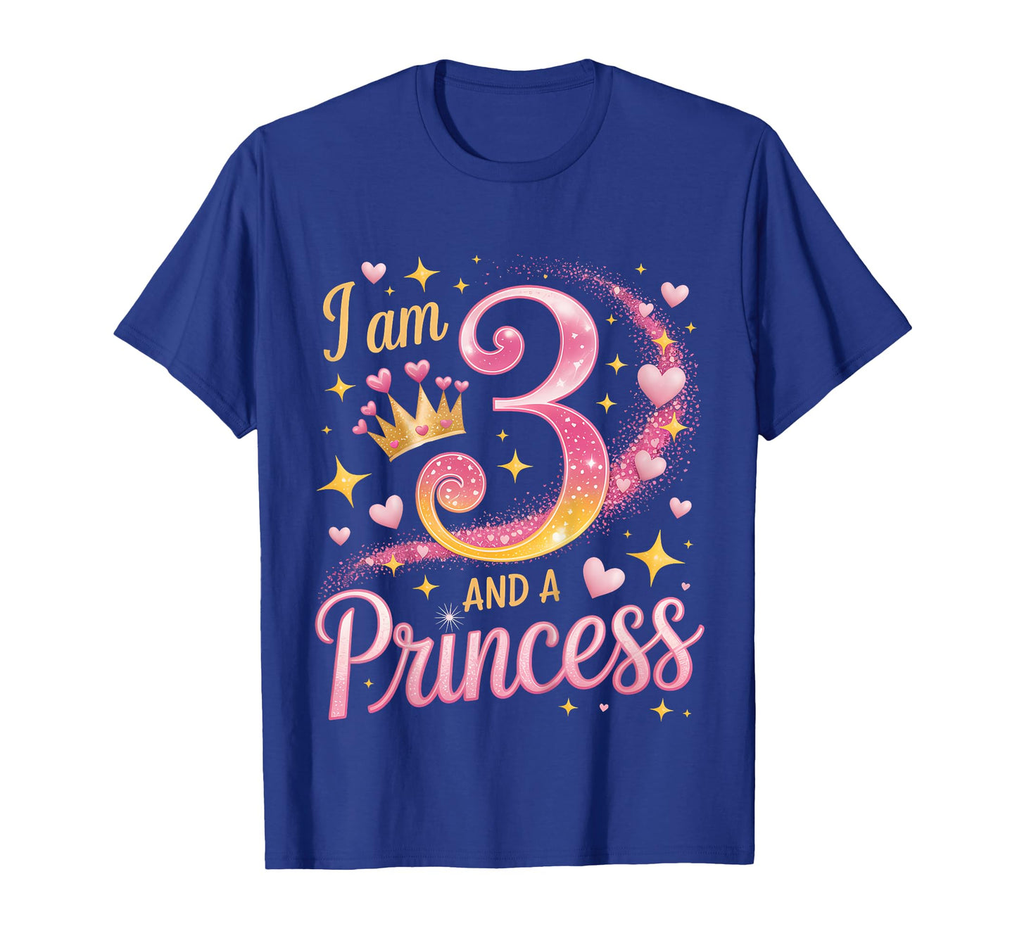 3 Years I Am 3 and A Princess Cute Girl Outfit 3rd Birthday T-Shirt