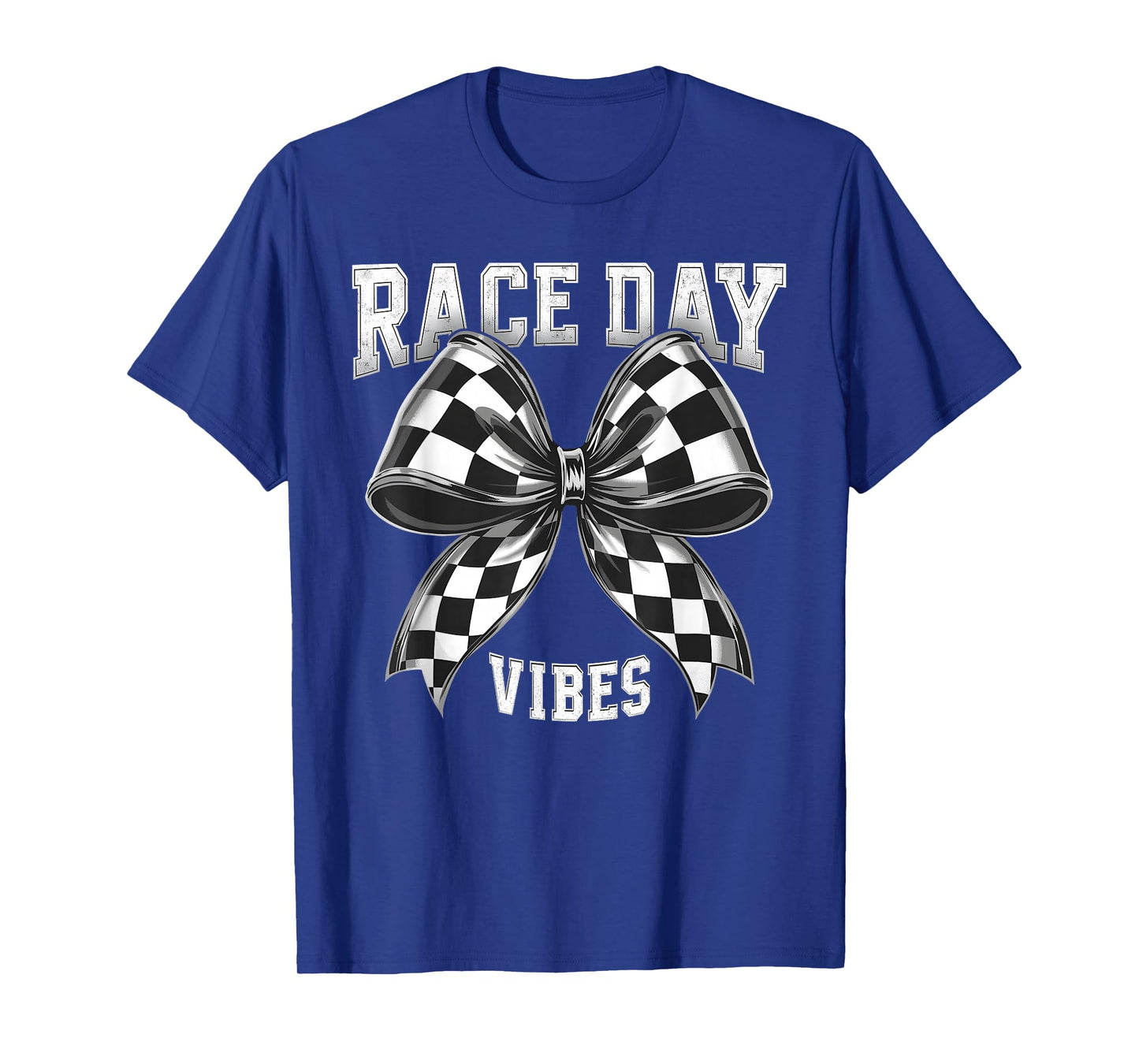 Race Day Vibes Checkered Coquette Bow Car Racing men women T-Shirt