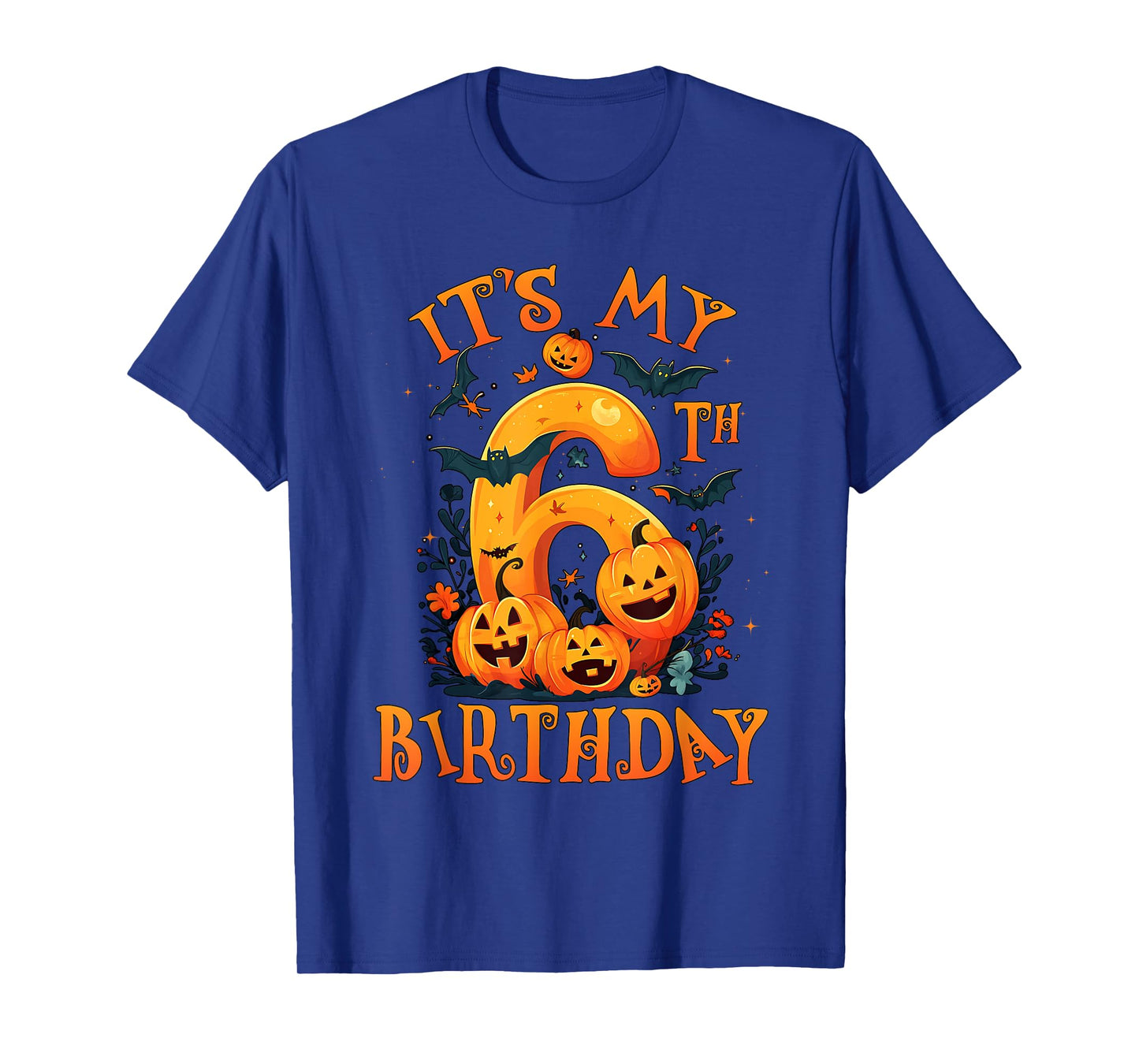 Boo It's My 6th Birthday Halloween Pumpkin 6 Years Old T-Shirt