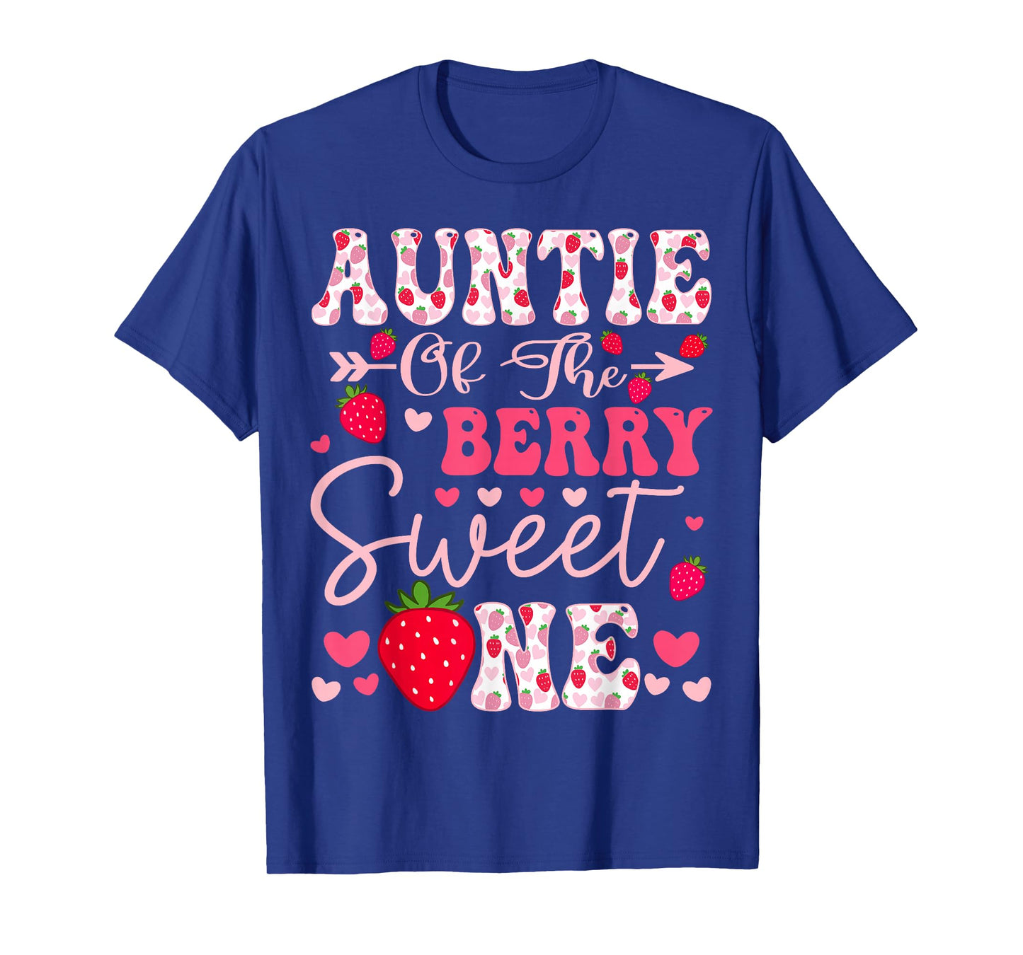 Auntie Of The Berry Sweet One Strawberry 1St Birthday T-Shirt