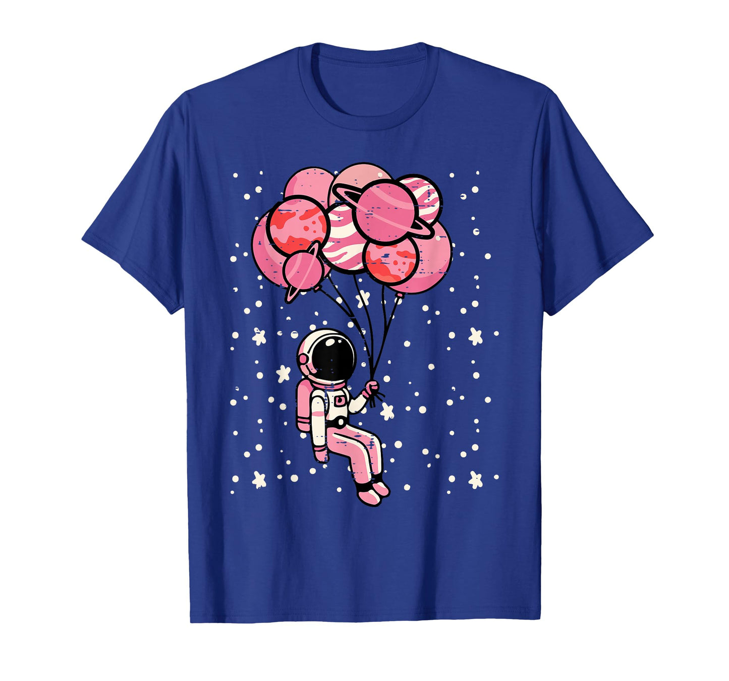Astronaut Balloon Planets Space Galaxy Girls Kids Toddler T-Shirt