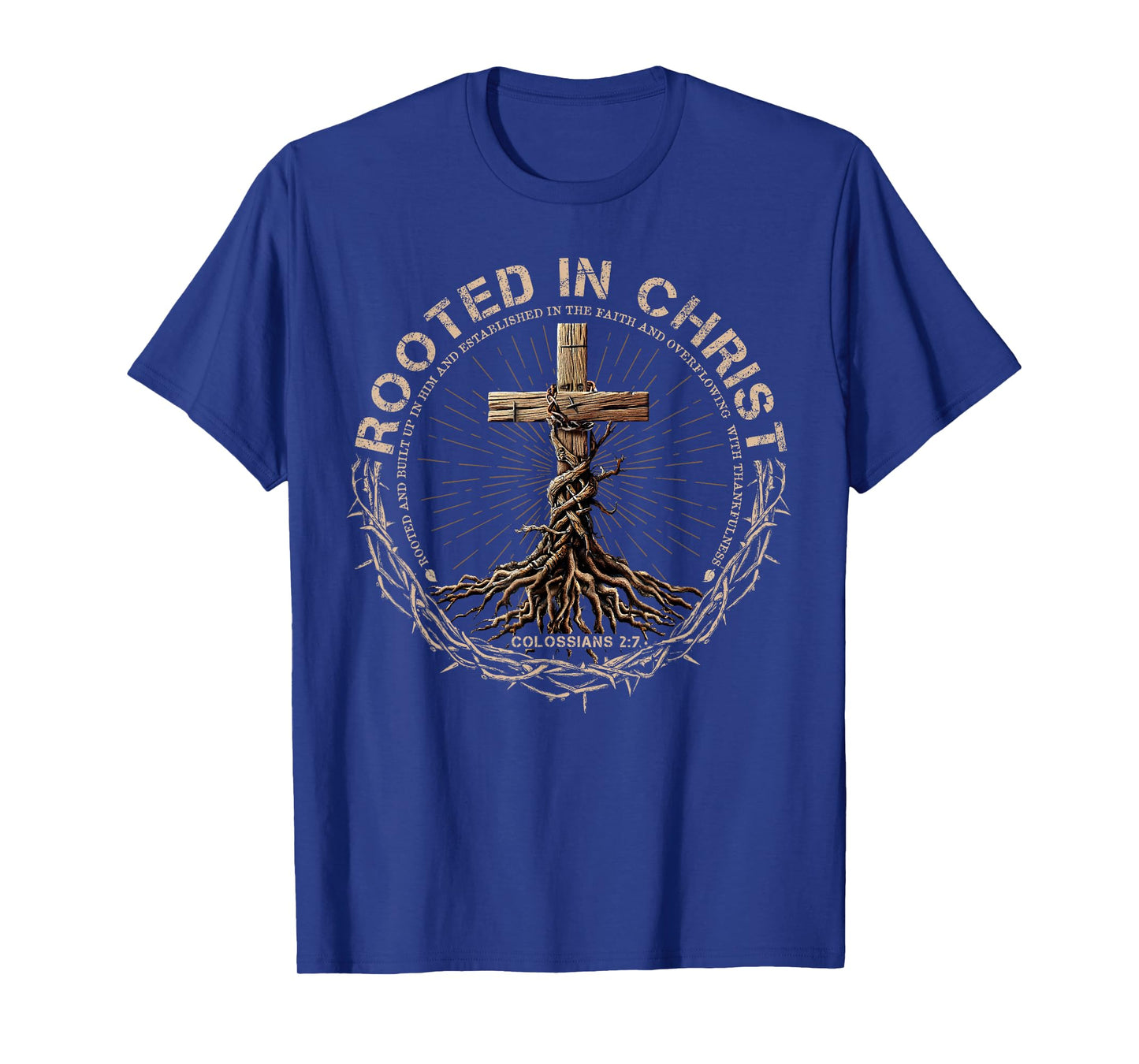 Rooted in Christ Shirt, Jesus Shirt, Vintage Cross Christian T-Shirt
