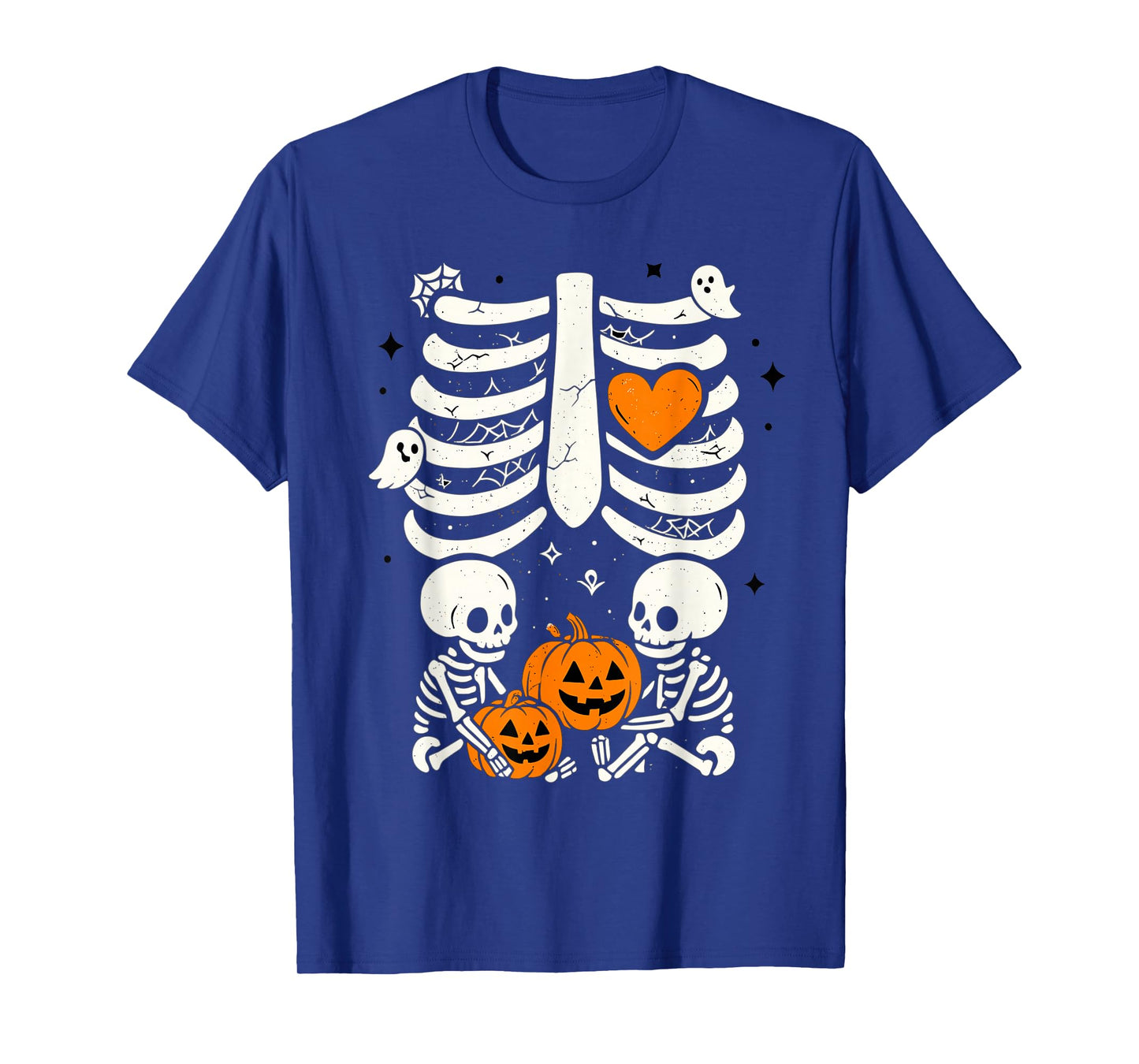 Skeleton Baby Twins Halloween Pregnancy Announcement Mom T-Shirt