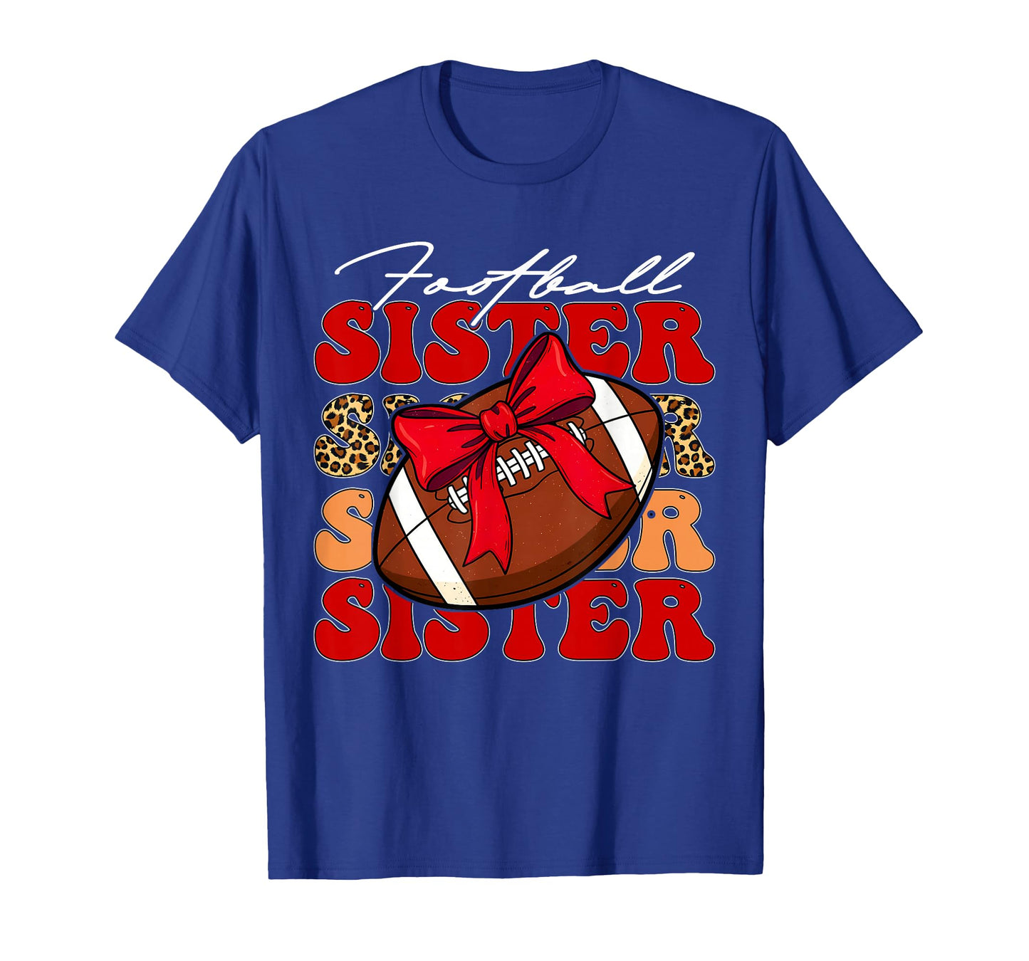 Coquette Bow American Football Sister Game Day Women Girls T-Shirt