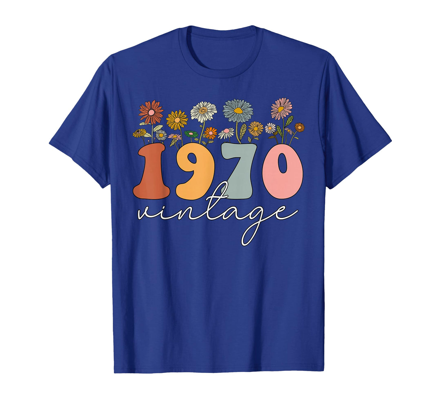 Vintage 1970 Wildflower Floral 55th Birthday Women Girls T-Shirt