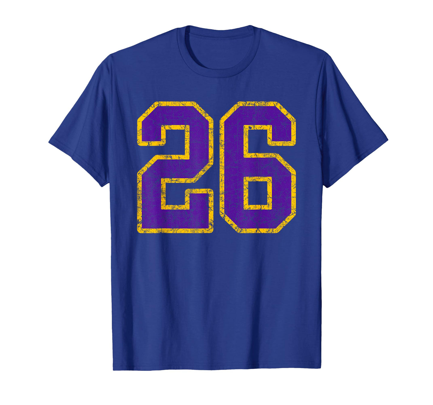 Purple Gold Number 26 Jersey Player Uniform #26 Grunge T-Shirt
