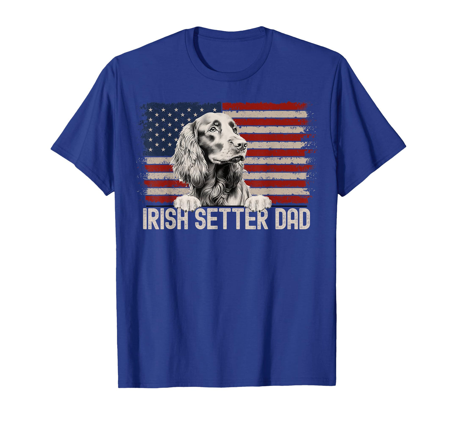 Best Dog Dad Ever American Flag - Irish Setter Dad T-Shirt