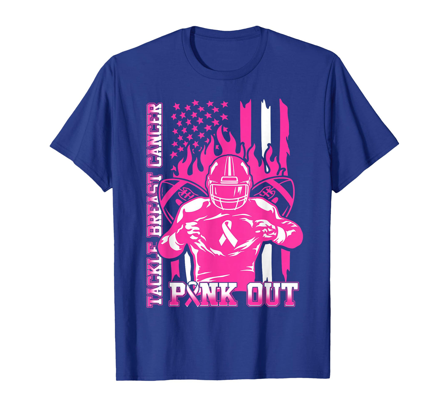 Pink Out Tackle Breast Cancer Awareness American Football T-Shirt