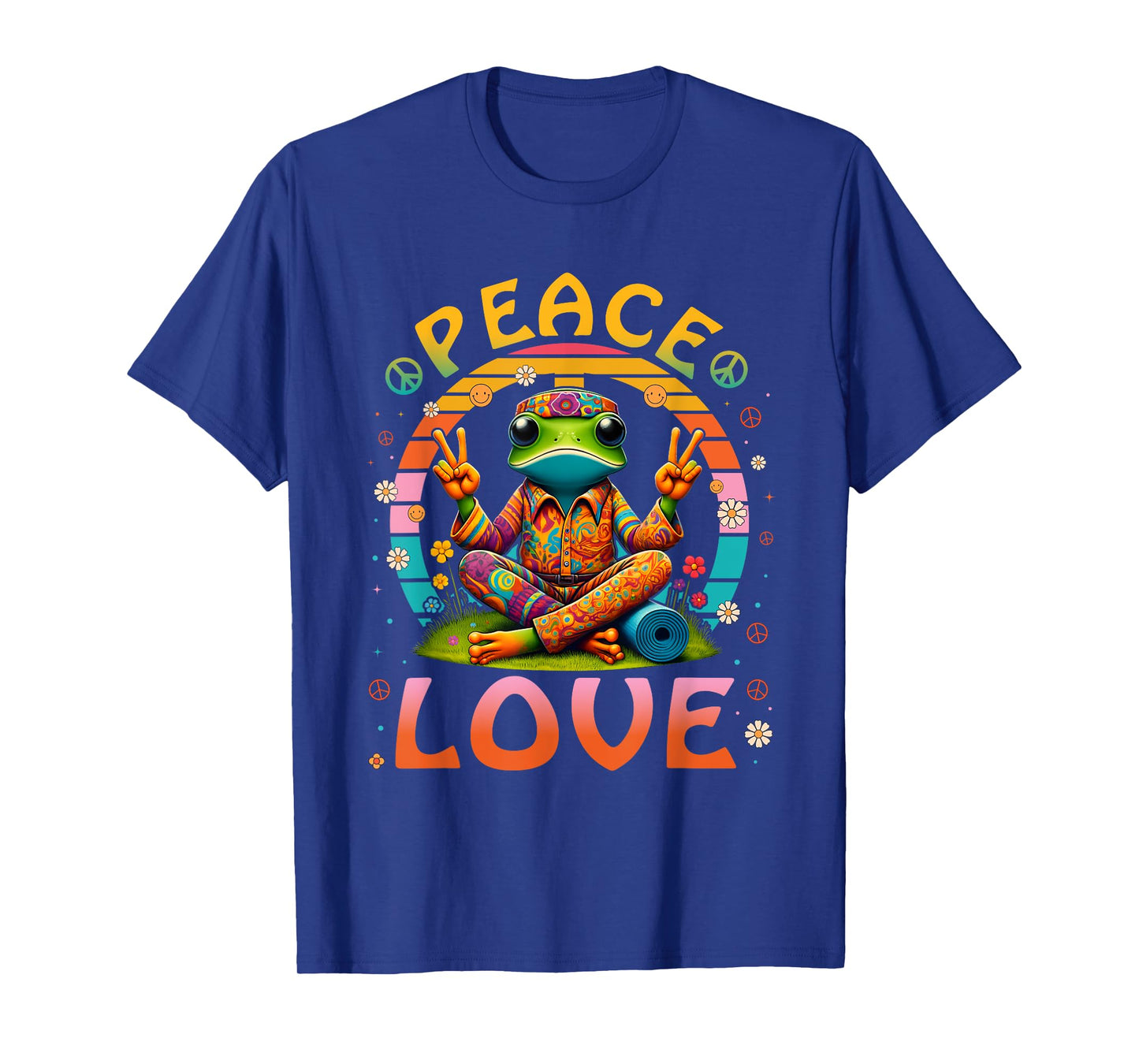 Cool Retro Peace Frog Tie Dye T-Shirt