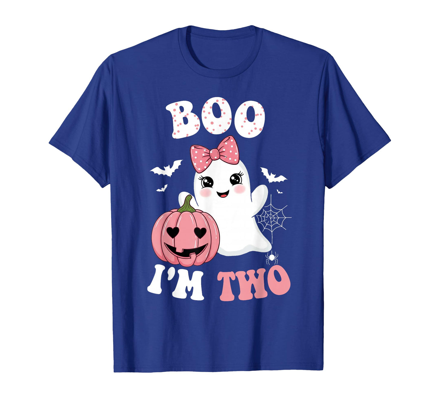 Boo I'm Two Birthday Pink Pumpkin Halloween Girls Kid T-Shirt