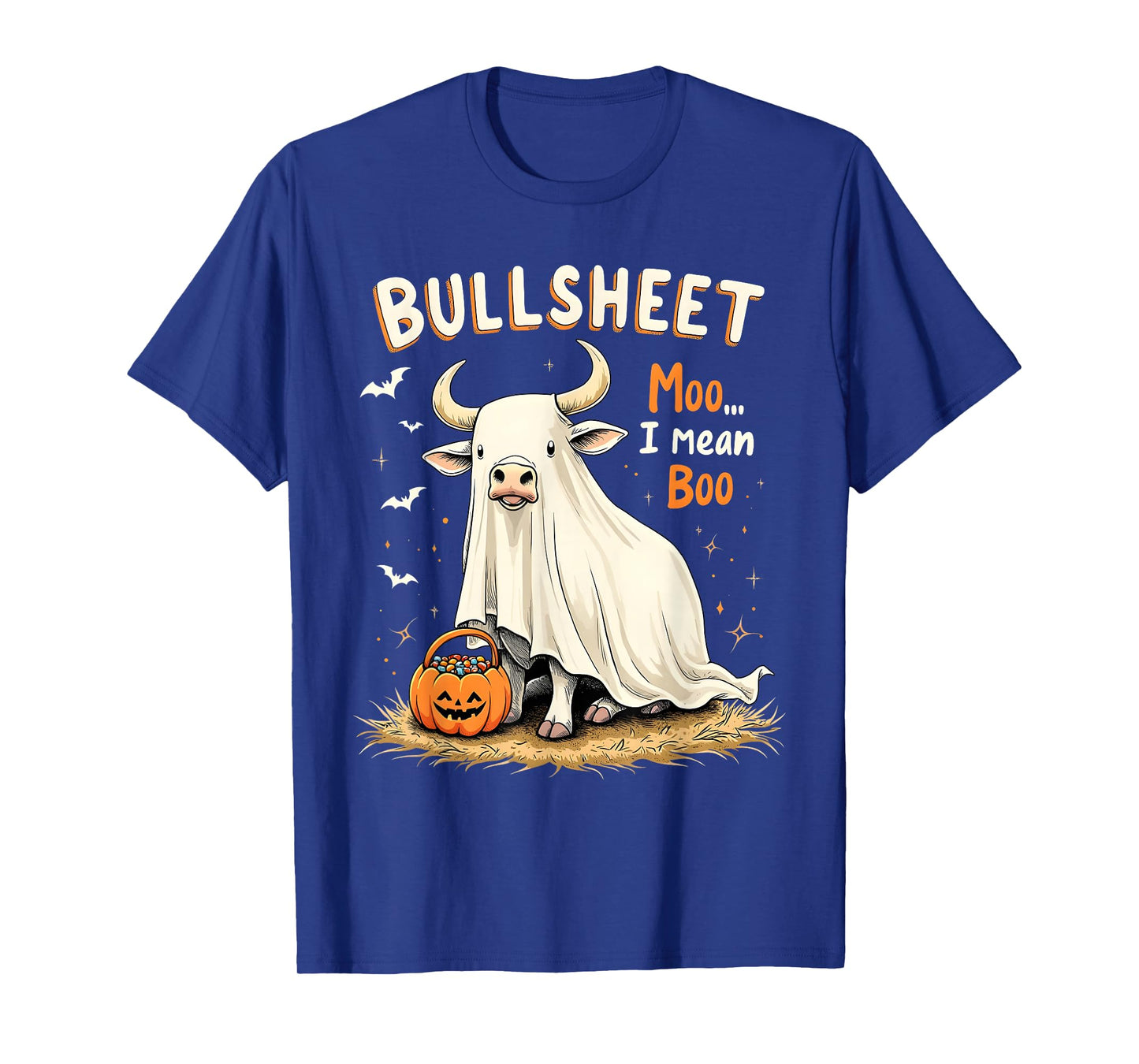 Bullsheet Cow Ghost Pun Funny Halloween Trick or Treat T-Shirt