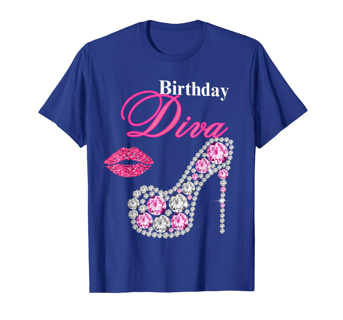 Hot Pink Lips Gifts High Heel Afro Diva Birthday Melanin T-Shirt