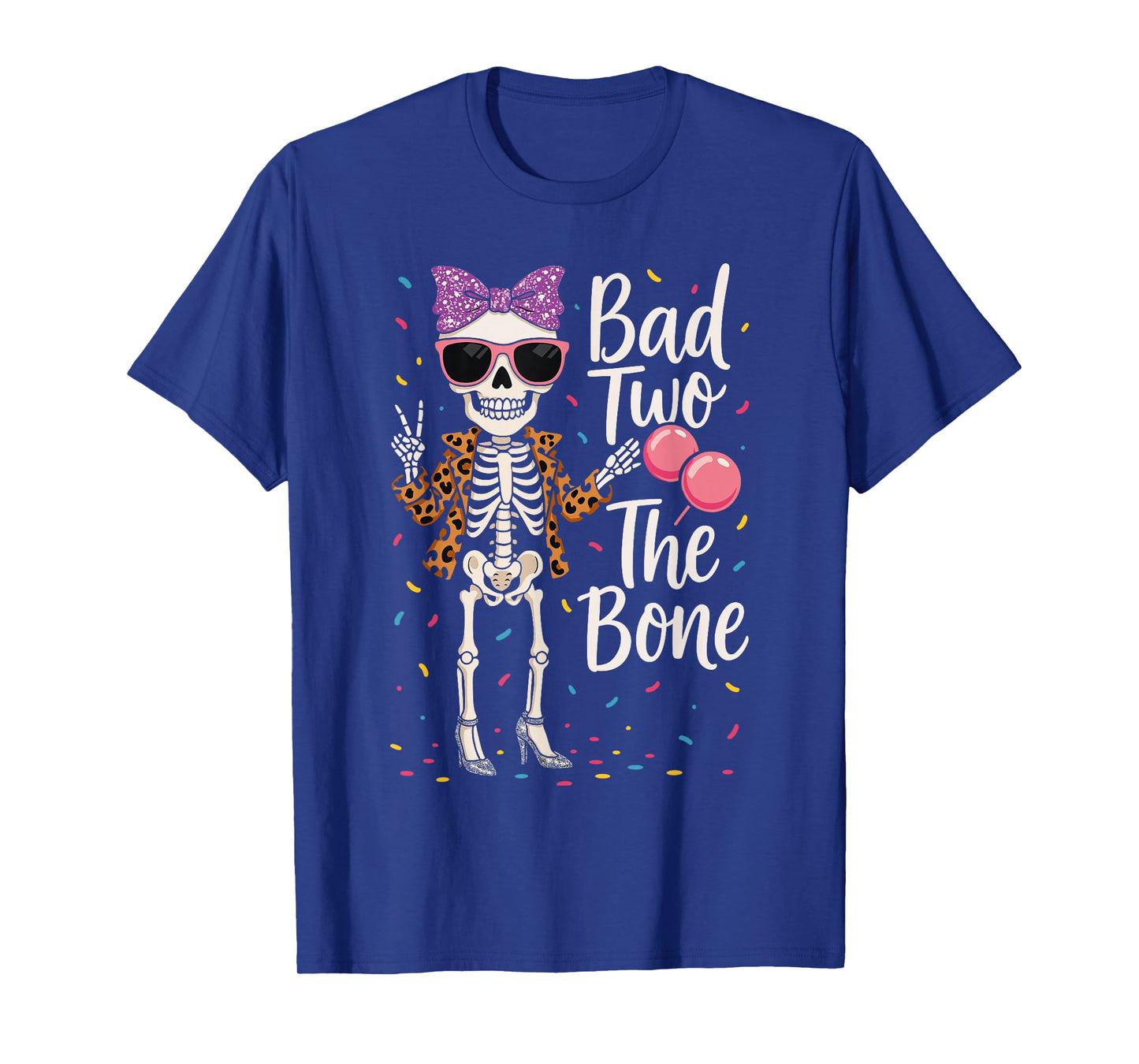 Bad 2 the Bone Outfit Girl, Funny 2nd Birthday Skeleton T-Shirt