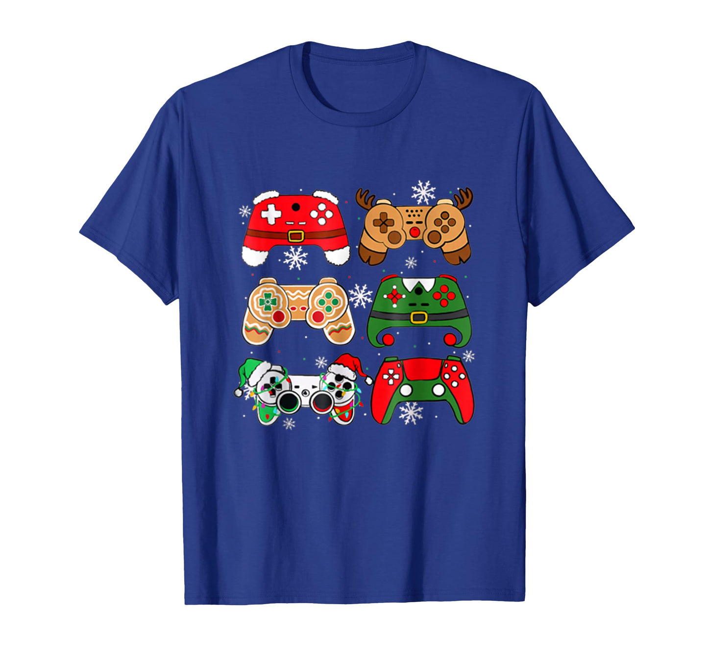 Boys Christmas Shirt Santa Elf Gaming Controllers Gamer Xmas T-Shirt