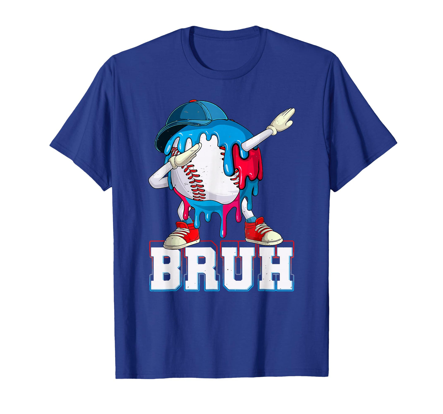 Dabbing Baseball Boys Bruh Ice Cream Drip Baseball Boys T-Shirt