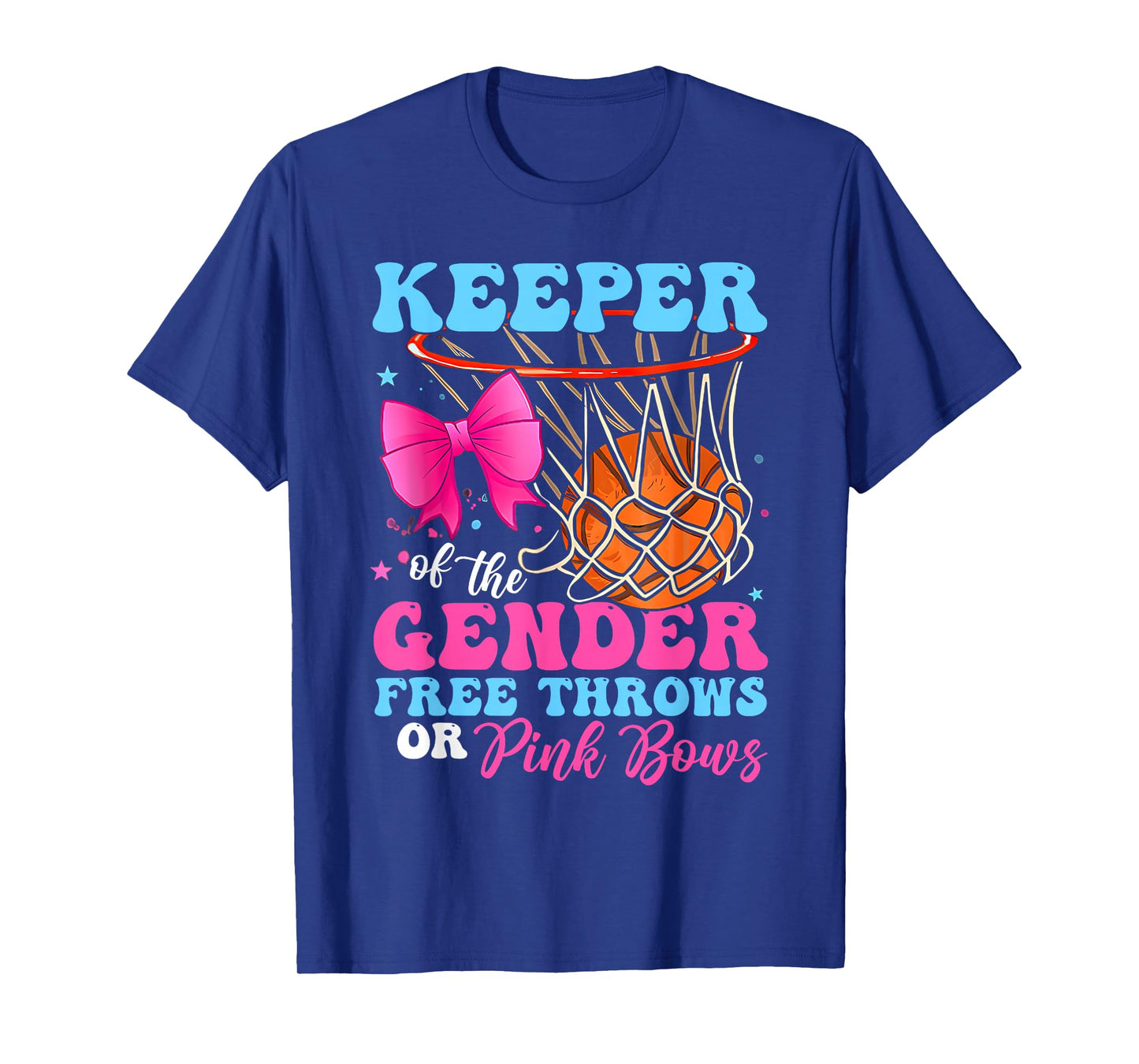 Keeper of the Gender Reveal Free Throws or Pink Bows Party T-Shirt