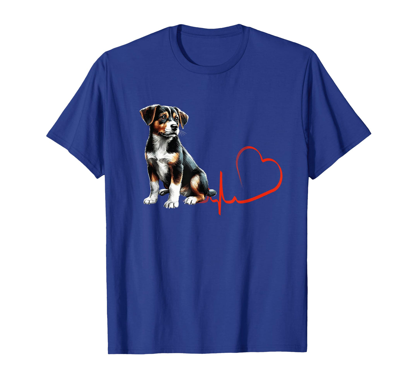 Mountain Feist Dog Heartbeat EKG Funny Dogs Owner & Lover T-Shirt