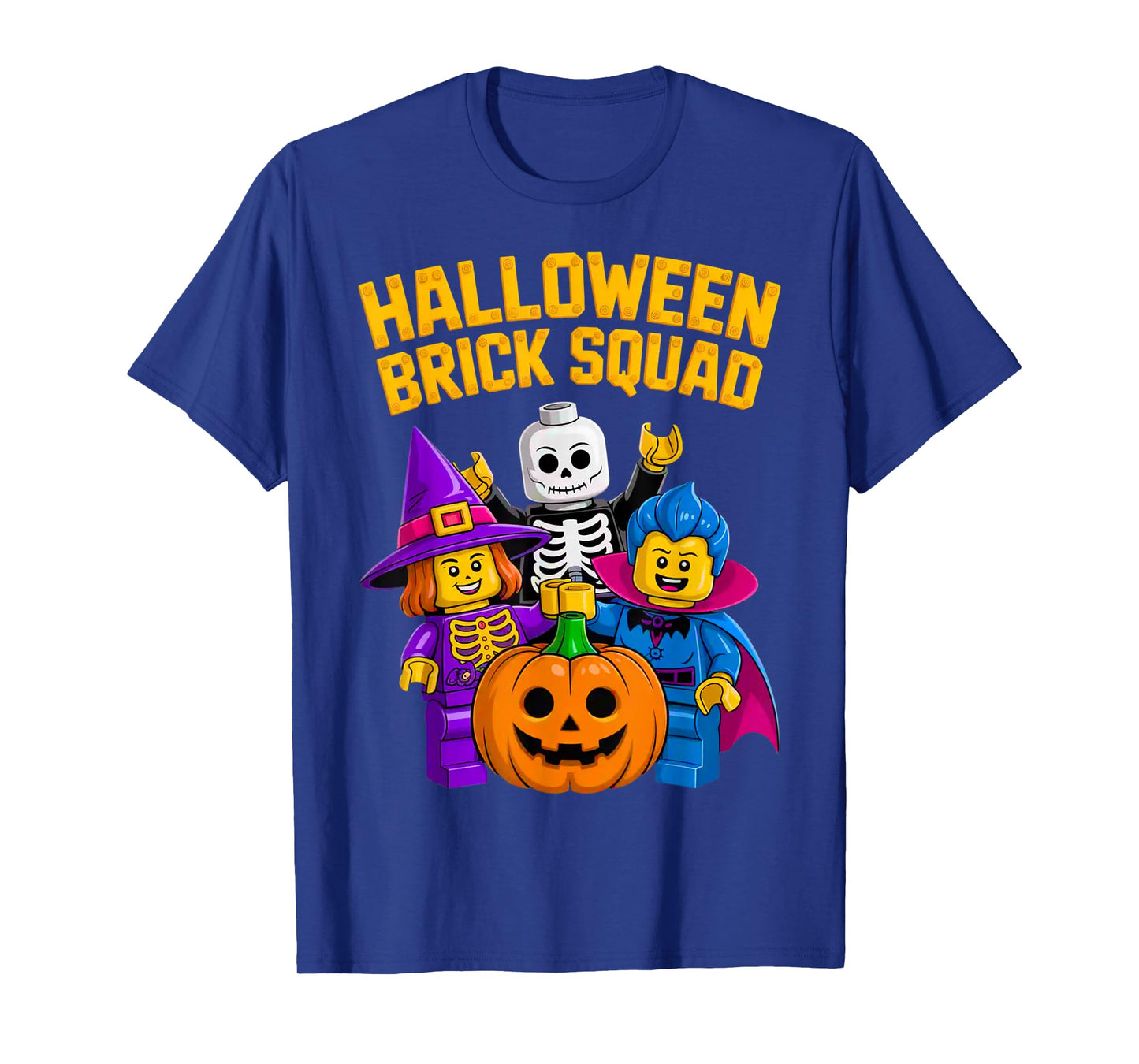 Halloween Brick Squad Costume Master Builder Blocks Building T-Shirt
