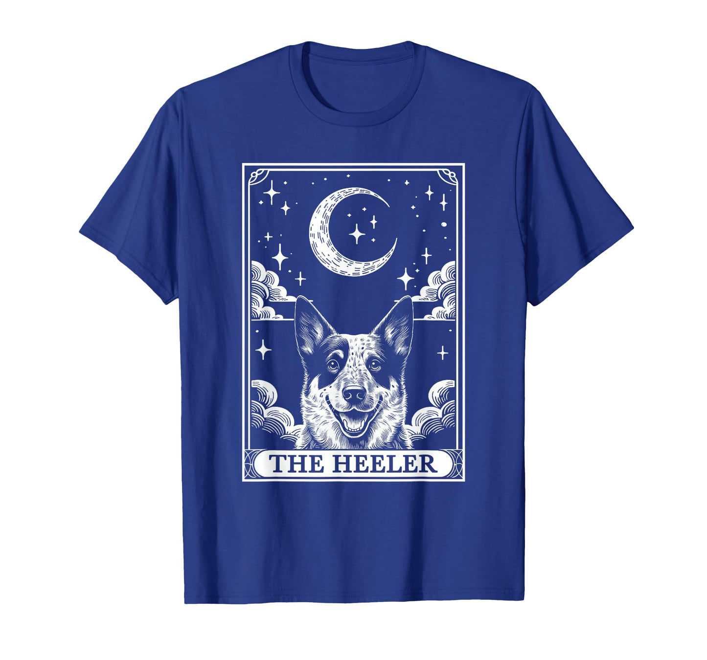 Tarot Card Vintage Crescent Moon Australian Cattle Dog Mom Men Women Kids T-Shirt