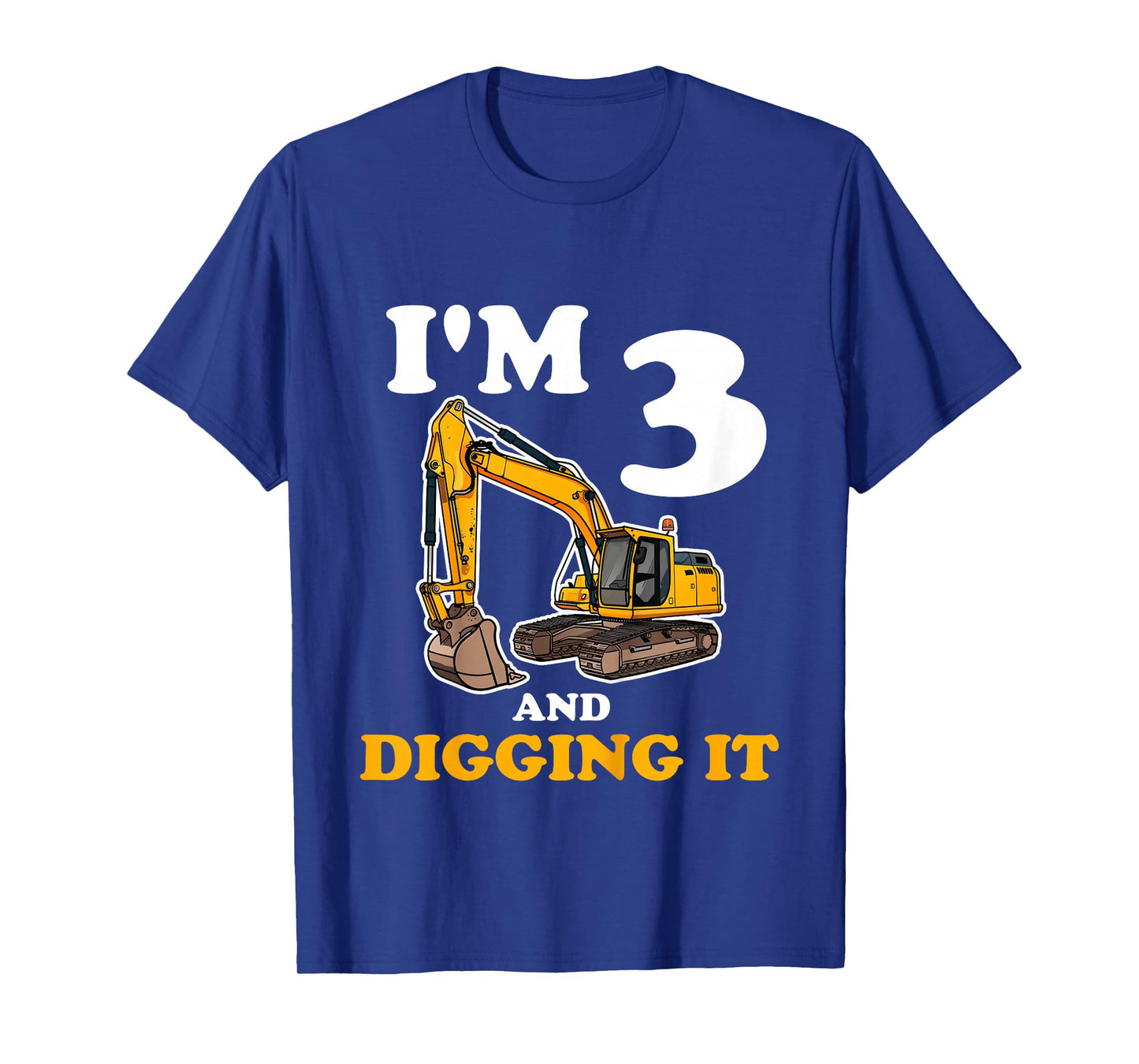 Kids Three 3yr 3rd Birthday Construction Boy 3 Years Old T-Shirt