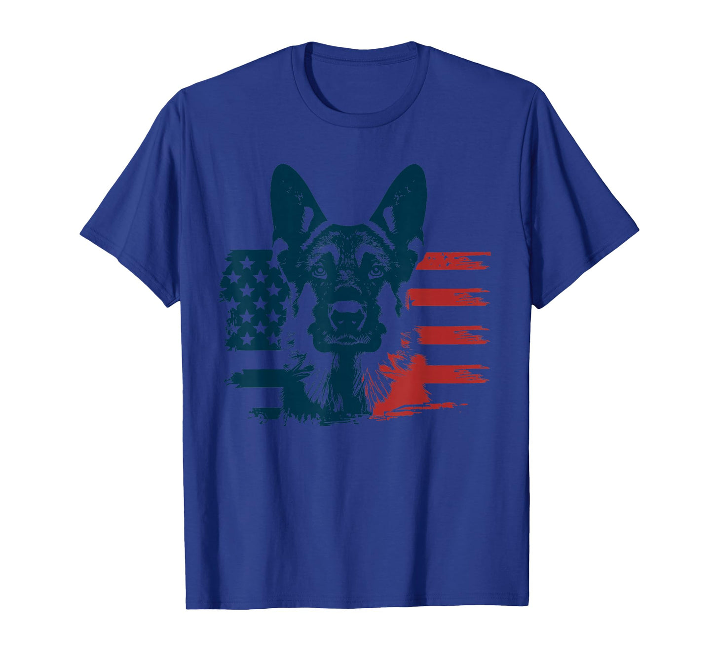 Patriotic German Shepherd AMERICAN FLAG 4th Of July Shepherd T-Shirt