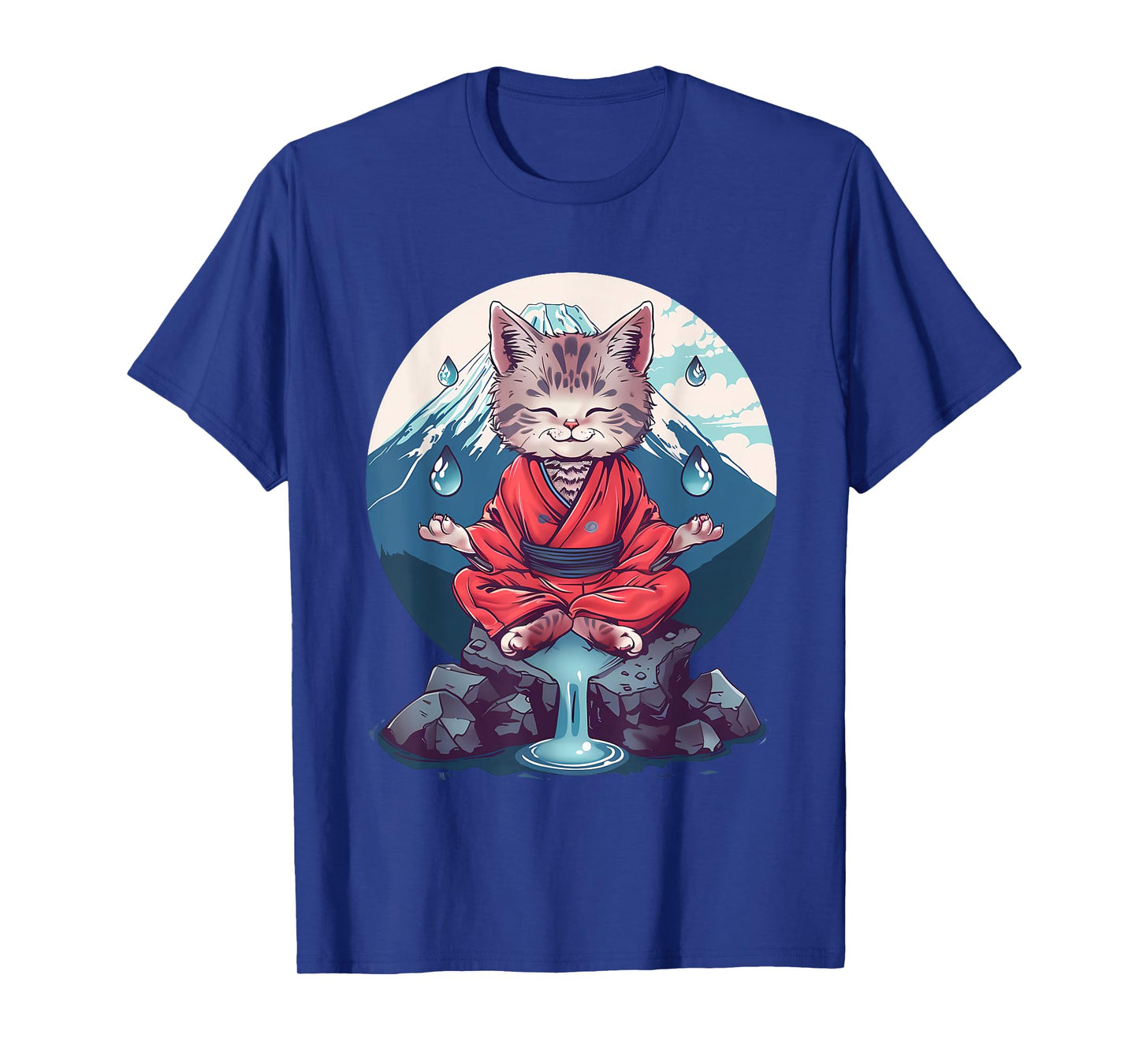 Meditation Cat Yoga Mountain Hindu Buddhist Zen Buddha Men Women Kids T-Shirt