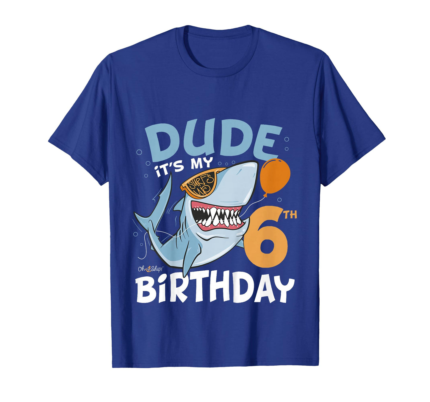 Kids Dude it's my 6th Birthday - Fun Shark 6th Birthday Boy T-Shirt