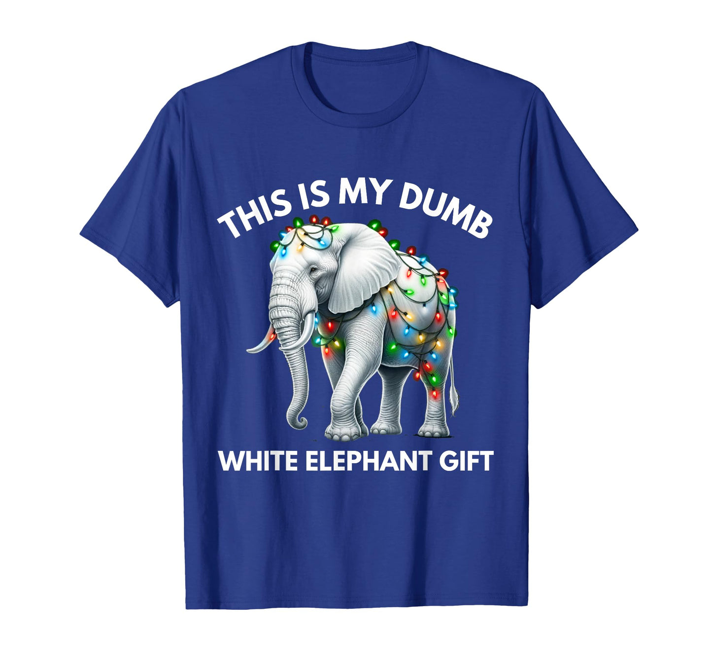 Funny White Elephant Gift Wrapped Elephant Dumb Gift T-Shirt