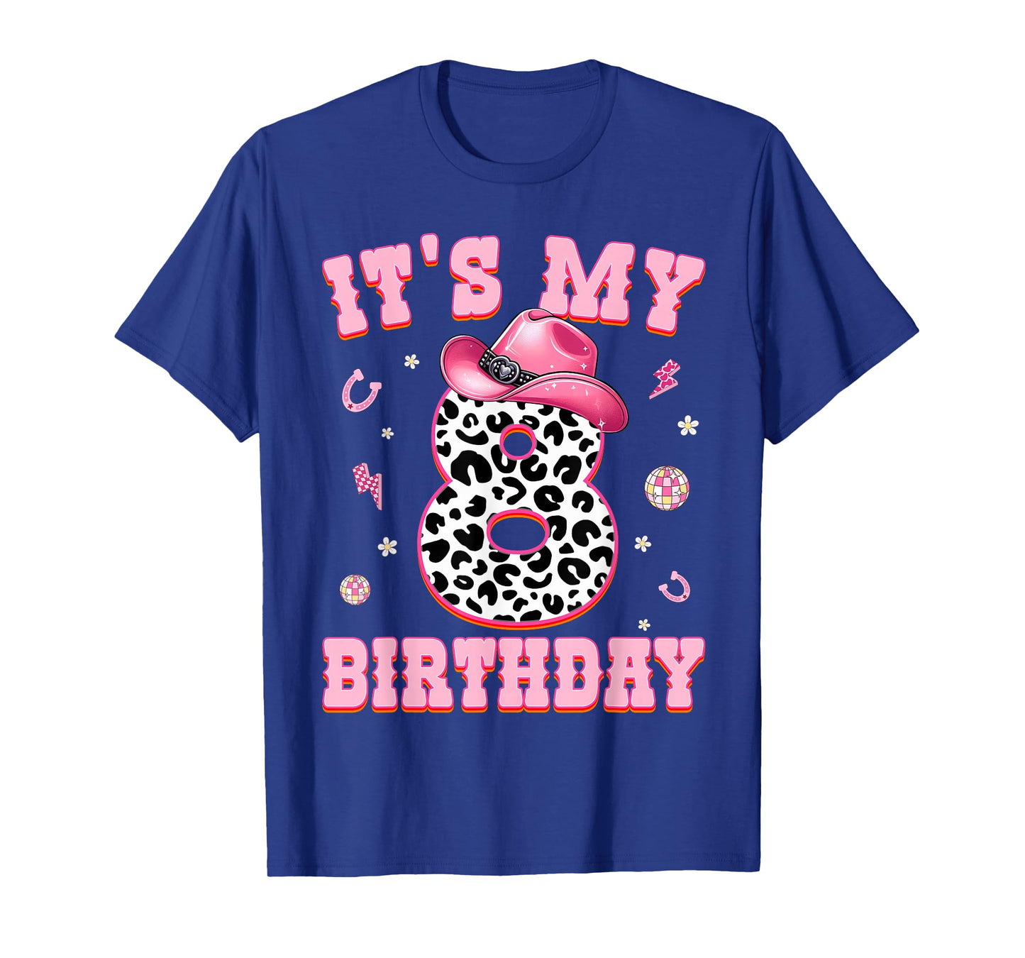 It's My 8th Birthday Western Cowgirl 8 Year Old Birthday T-Shirt