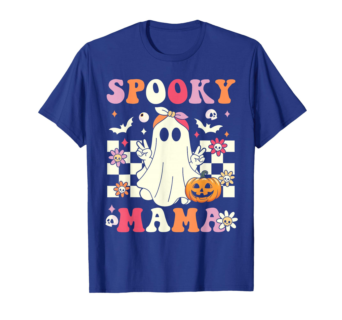 Spooky Mama Halloween Mom Ghost Costume Groovy T-Shirt