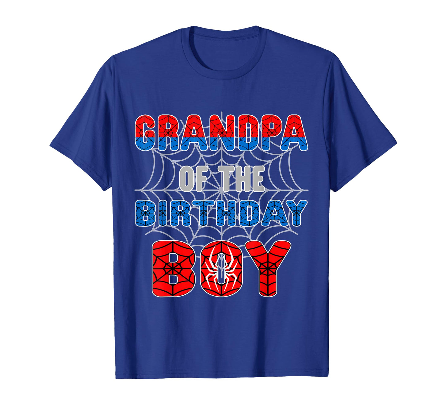 Spider Web Birthday Party Grandpa of The Birthday Boy T-Shirt