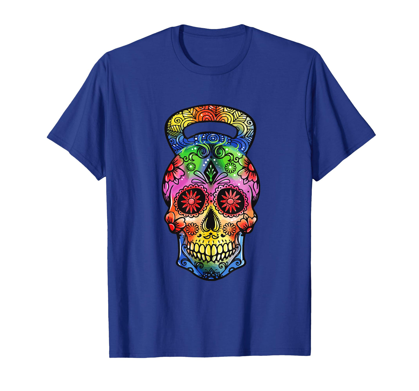Kettlebell Sugar Skull Weight Lifting Exercise Workout T-Shirt