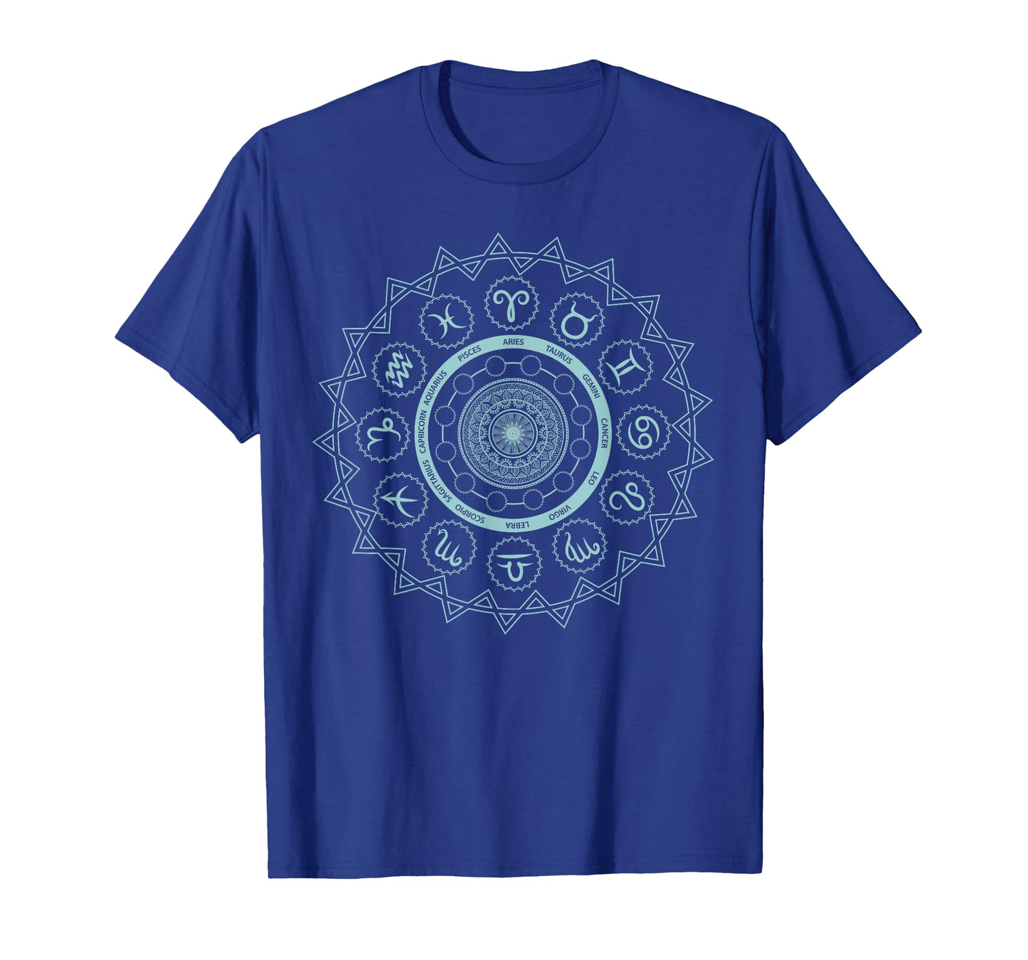 12 Horoscope Sign Zodiac Astrology Zen Spiritual Mandala T-Shirt