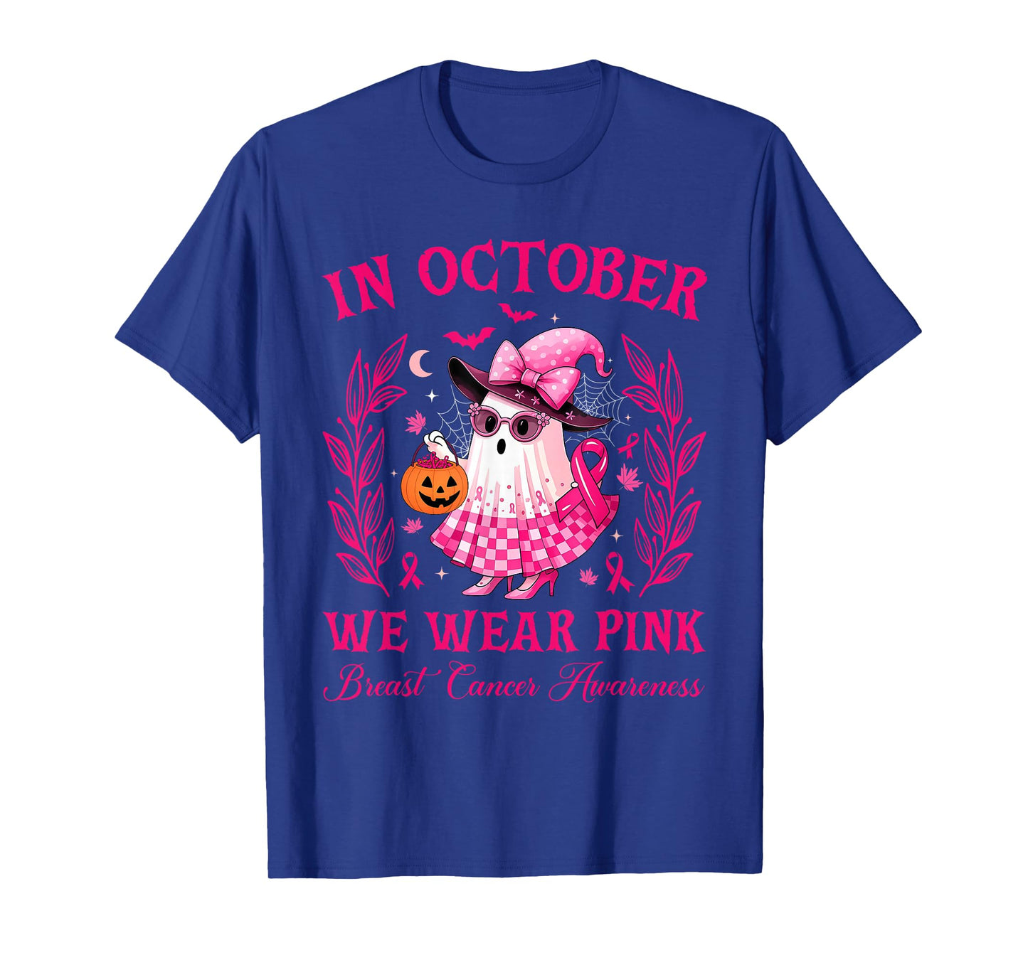 in October, we wear Pink Hallowen for Women Cute T-Shirt